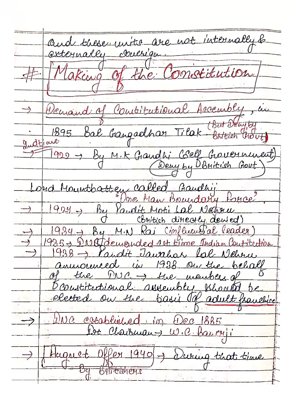 UPSC Hand Written Notes Indian Polity - Page 5