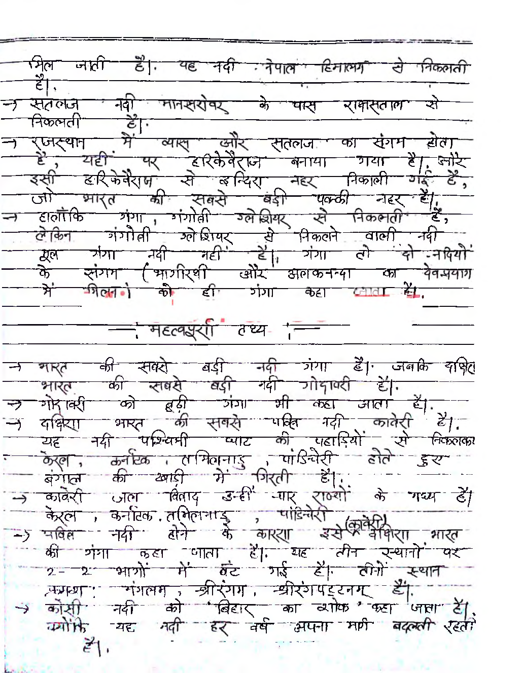 UPSC Hand Written Notes Bharat ki Nadiyan Avm Ghatiyan - Page 4
