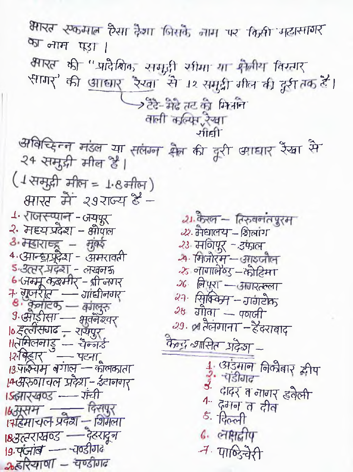 UPSC Hand Written Notes Bharat Sthiti avm Vistar - Page 4