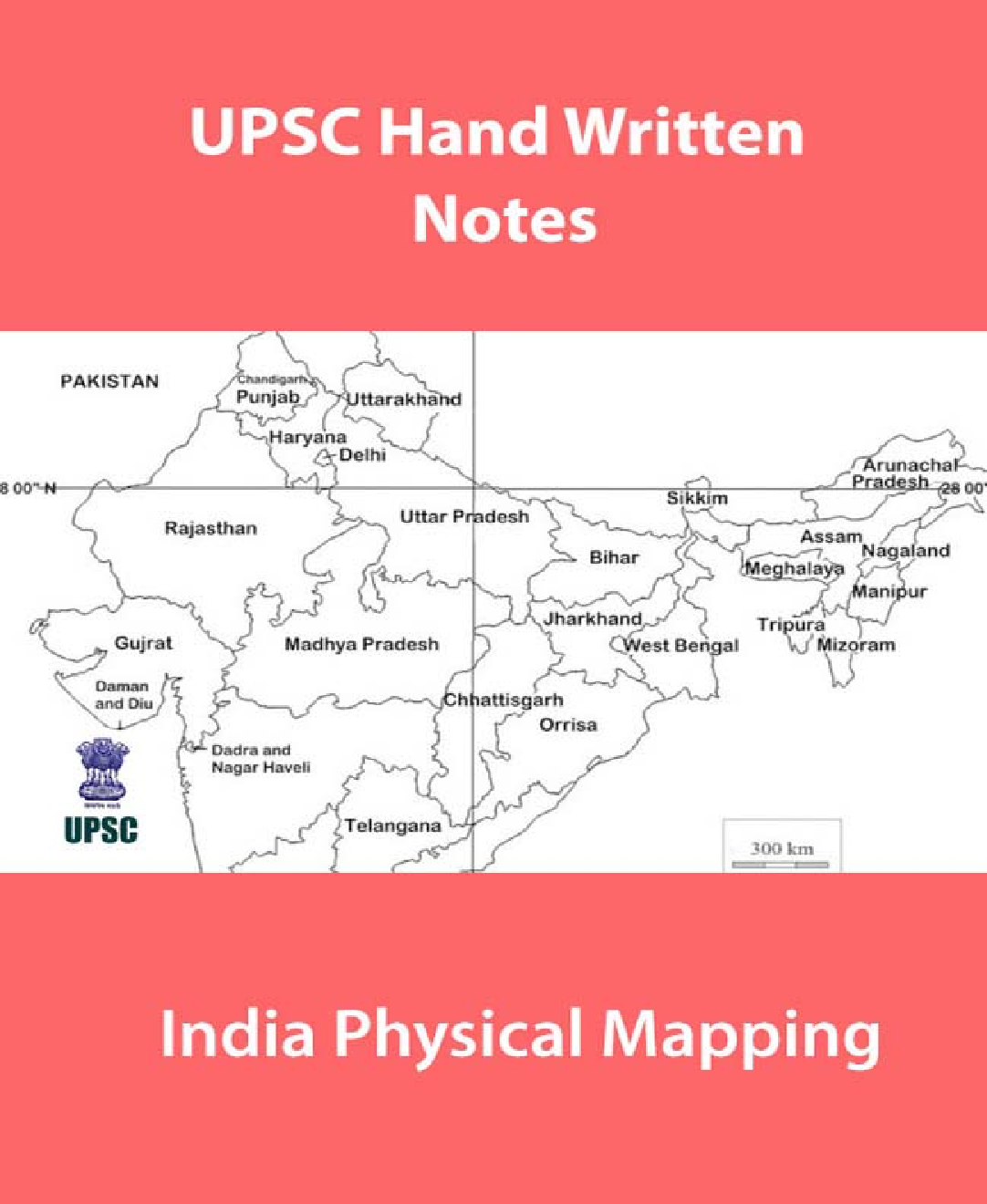 UPSC Hand Written Notes India Physical Mapping - Page 1
