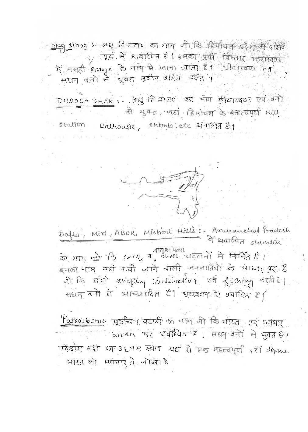 UPSC Hand Written Notes India Physical Mapping - Page 3