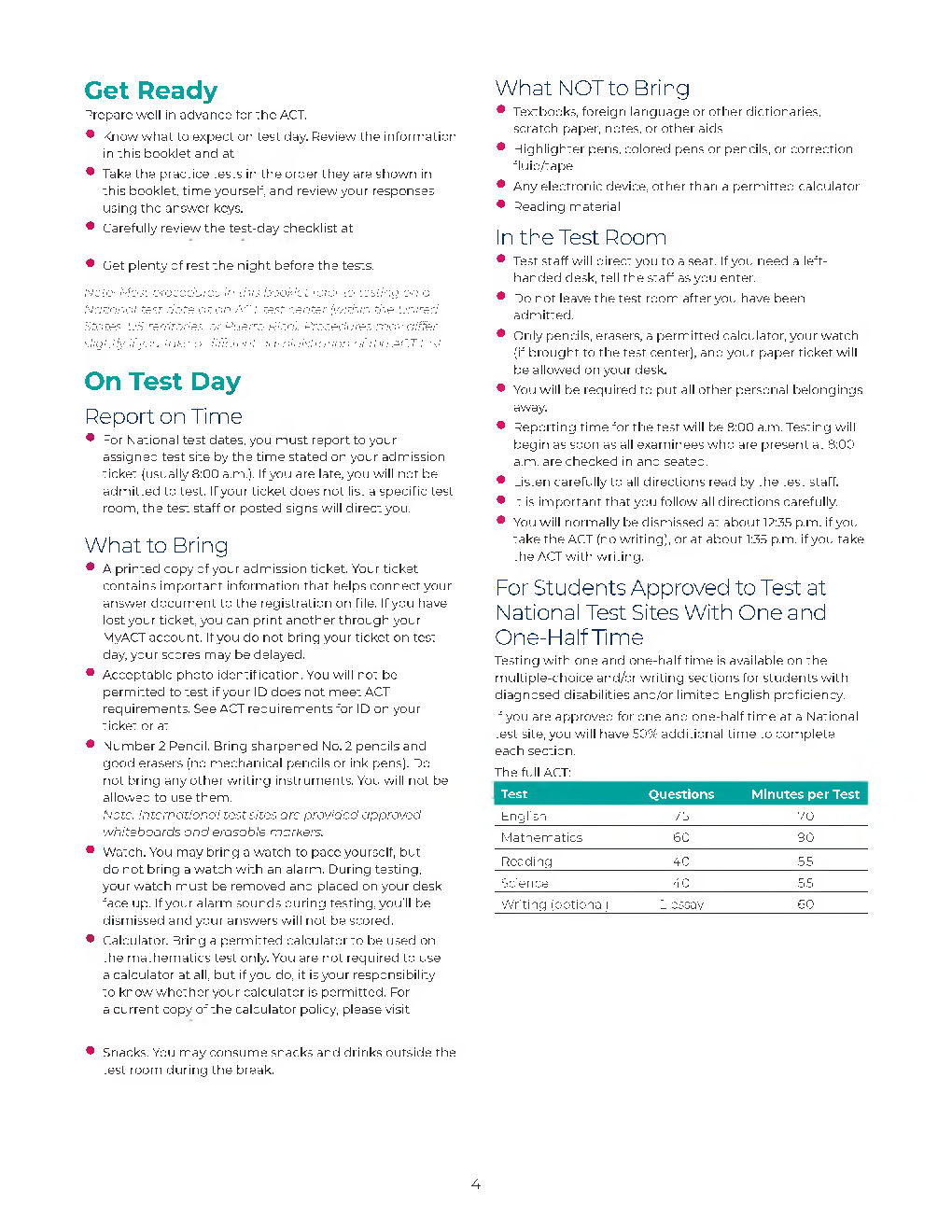 ACT Practice Test & Strategy - Page 4