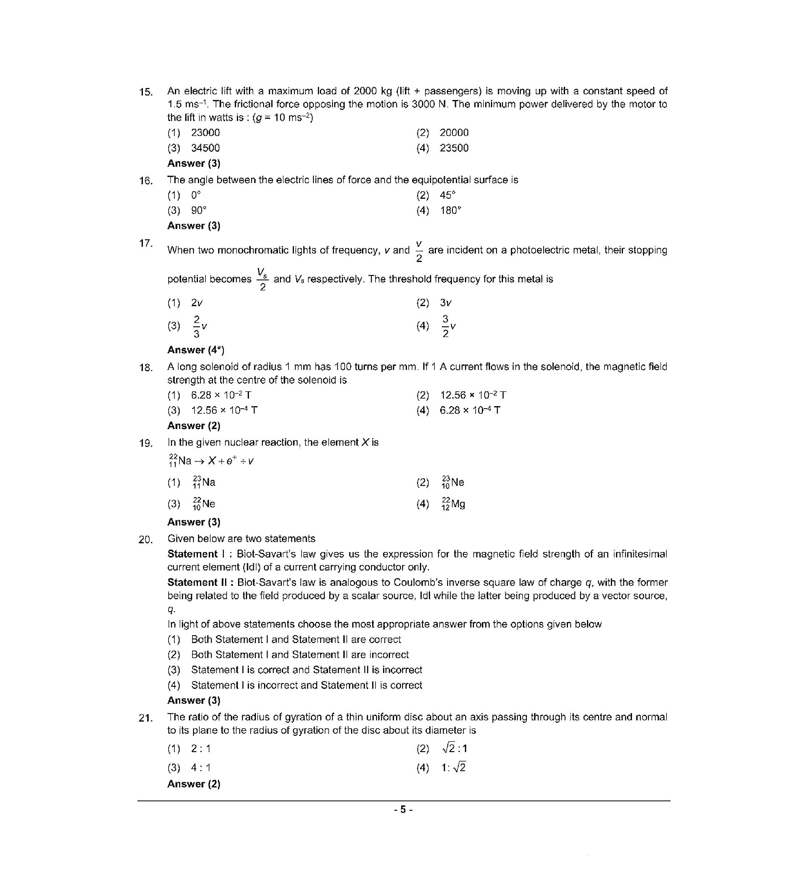 NEET 2022 Question Paper with Answer key (Q1) - Page 5