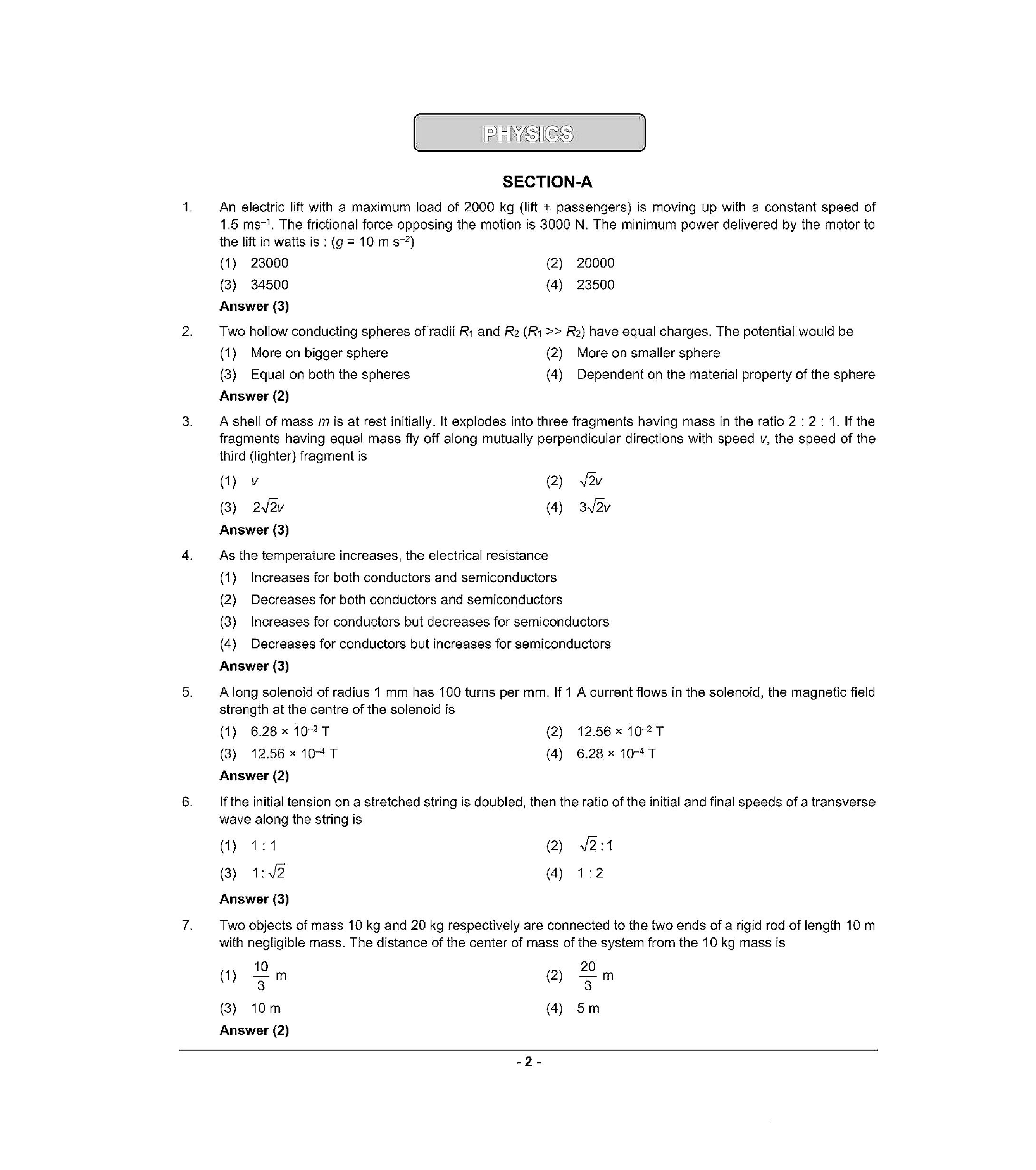 NEET 2022 Question Paper with Answer key (Q3) - Page 2