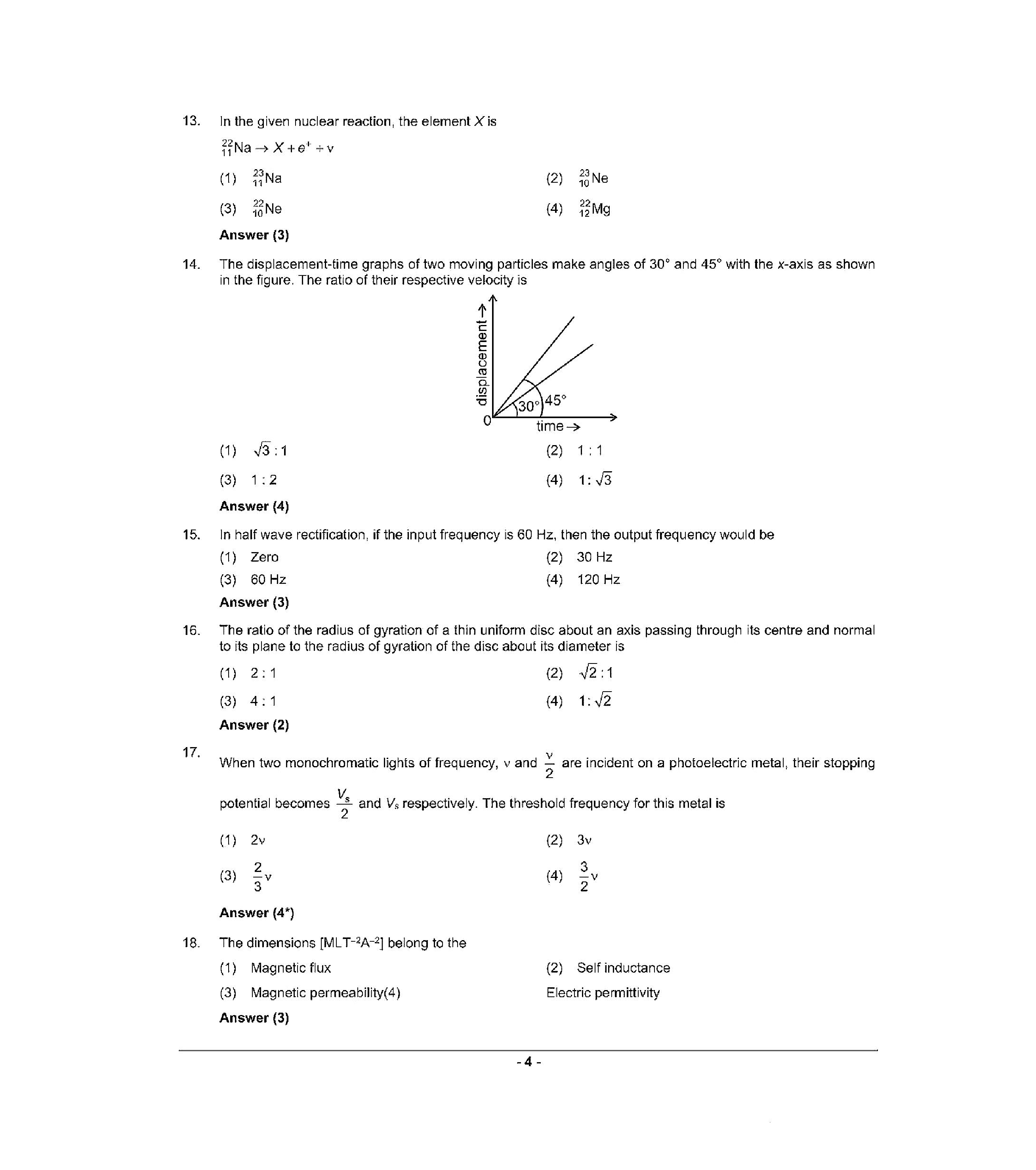 NEET 2022 Question Paper with Answer key (Q3) - Page 4