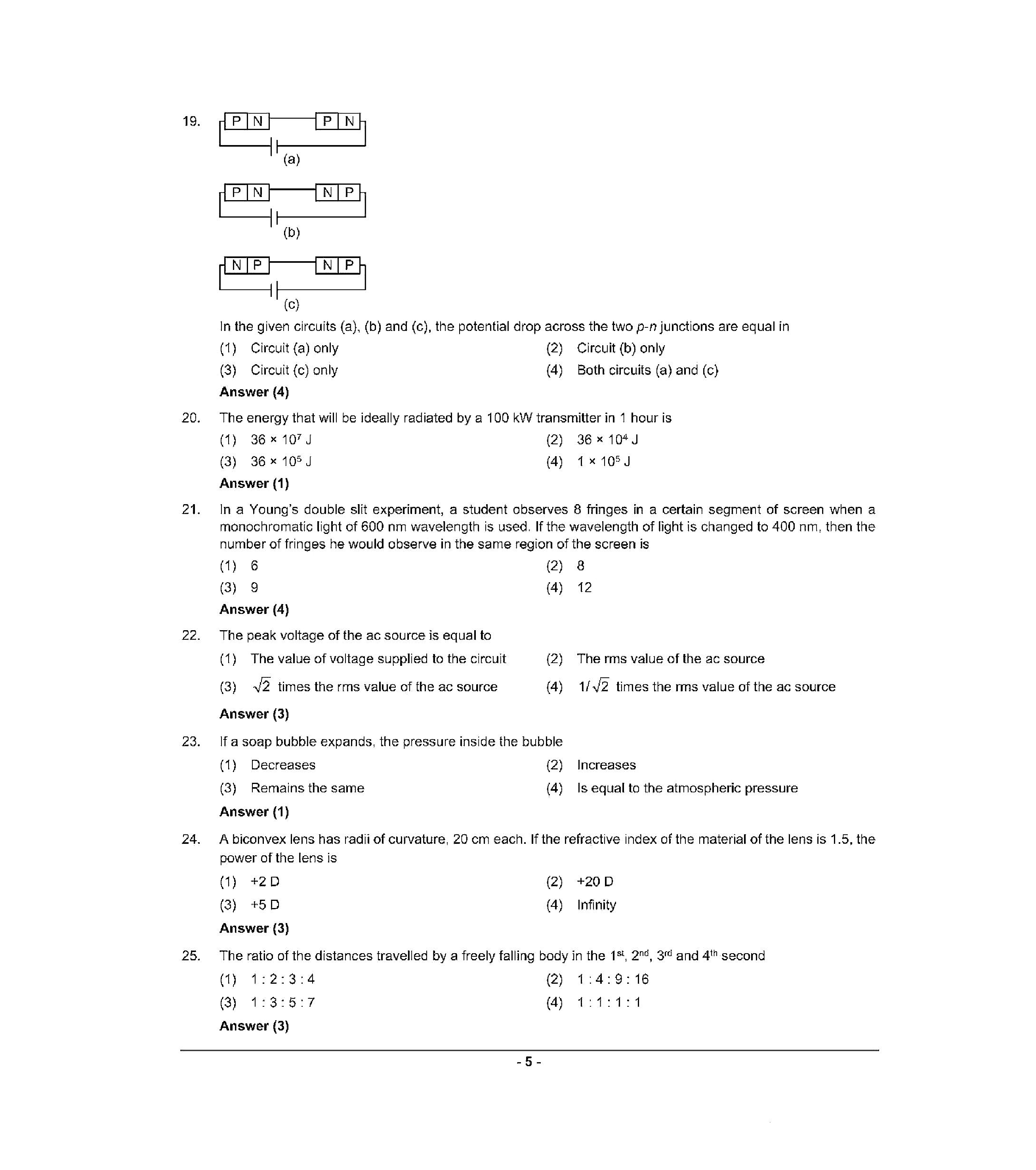NEET 2022 Question Paper with Answer key (Q3) - Page 5