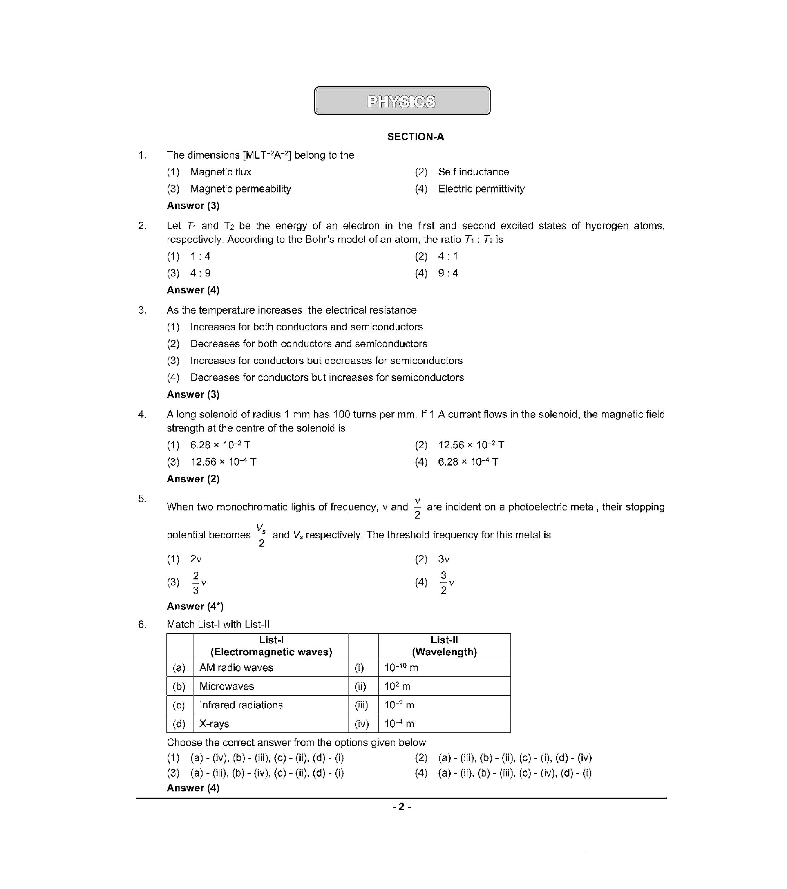 NEET 2022 Question Paper with Answer key (Q4) - Page 2