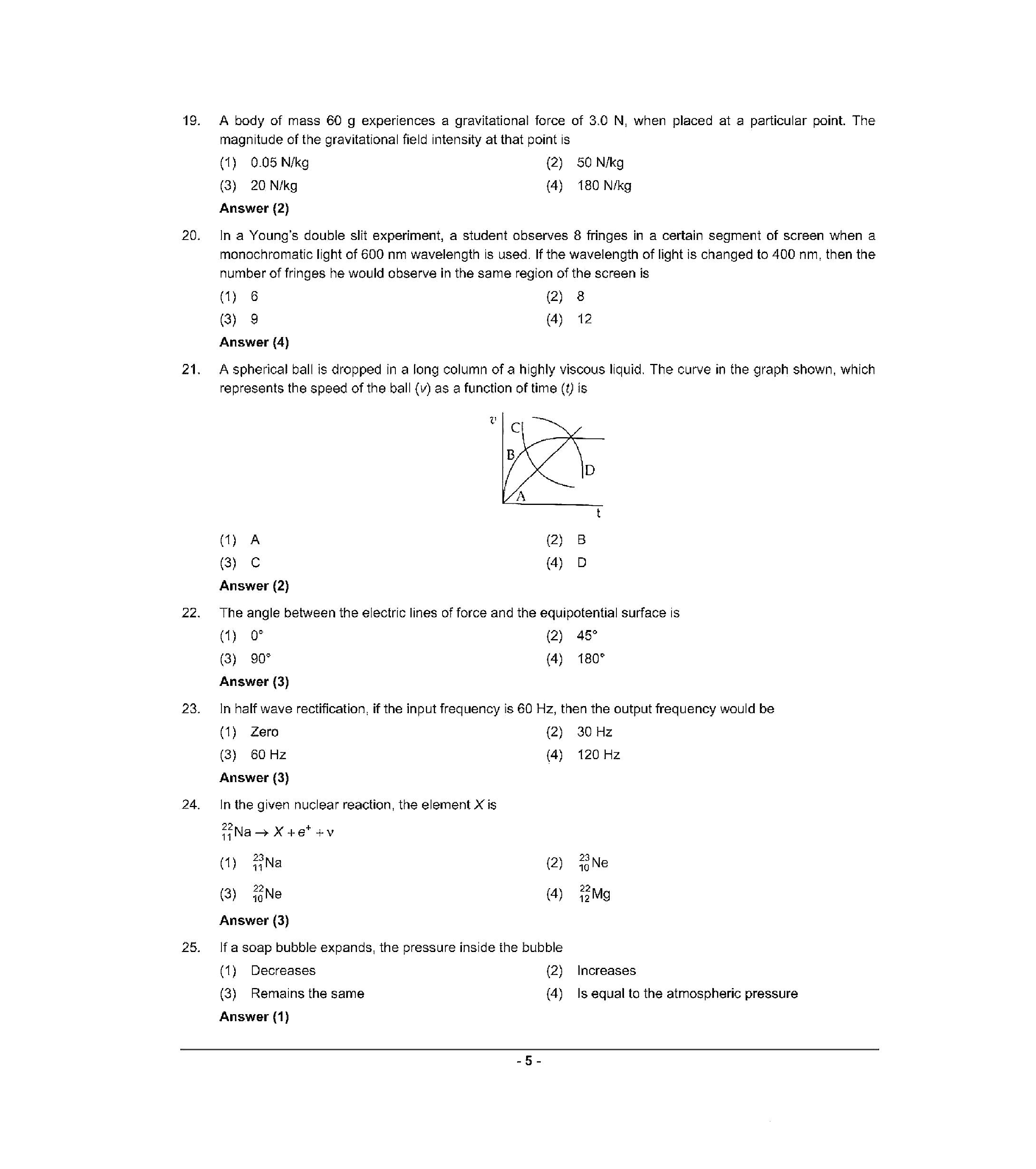 NEET 2022 Question Paper with Answer key (Q4) - Page 5