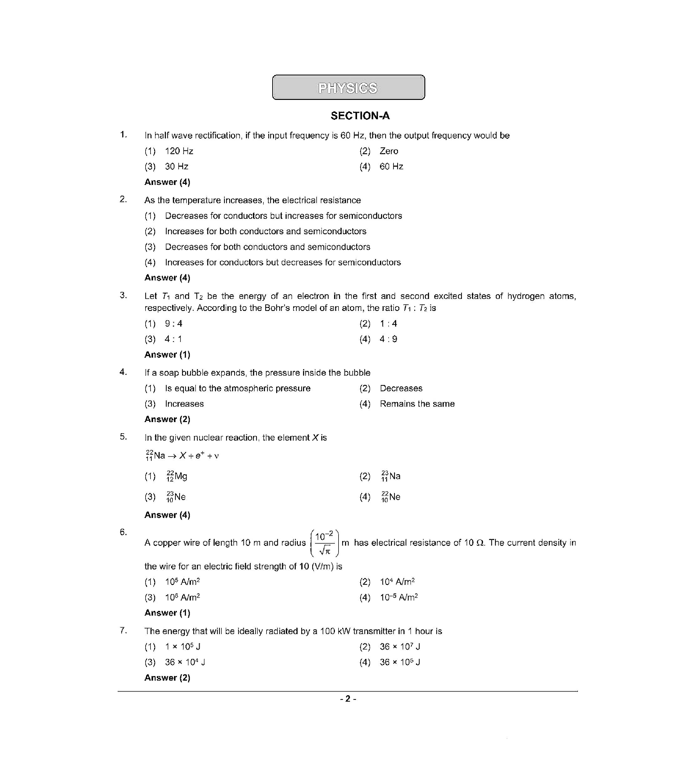 NEET 2022 Question Paper with Answer key (R1) - Page 2