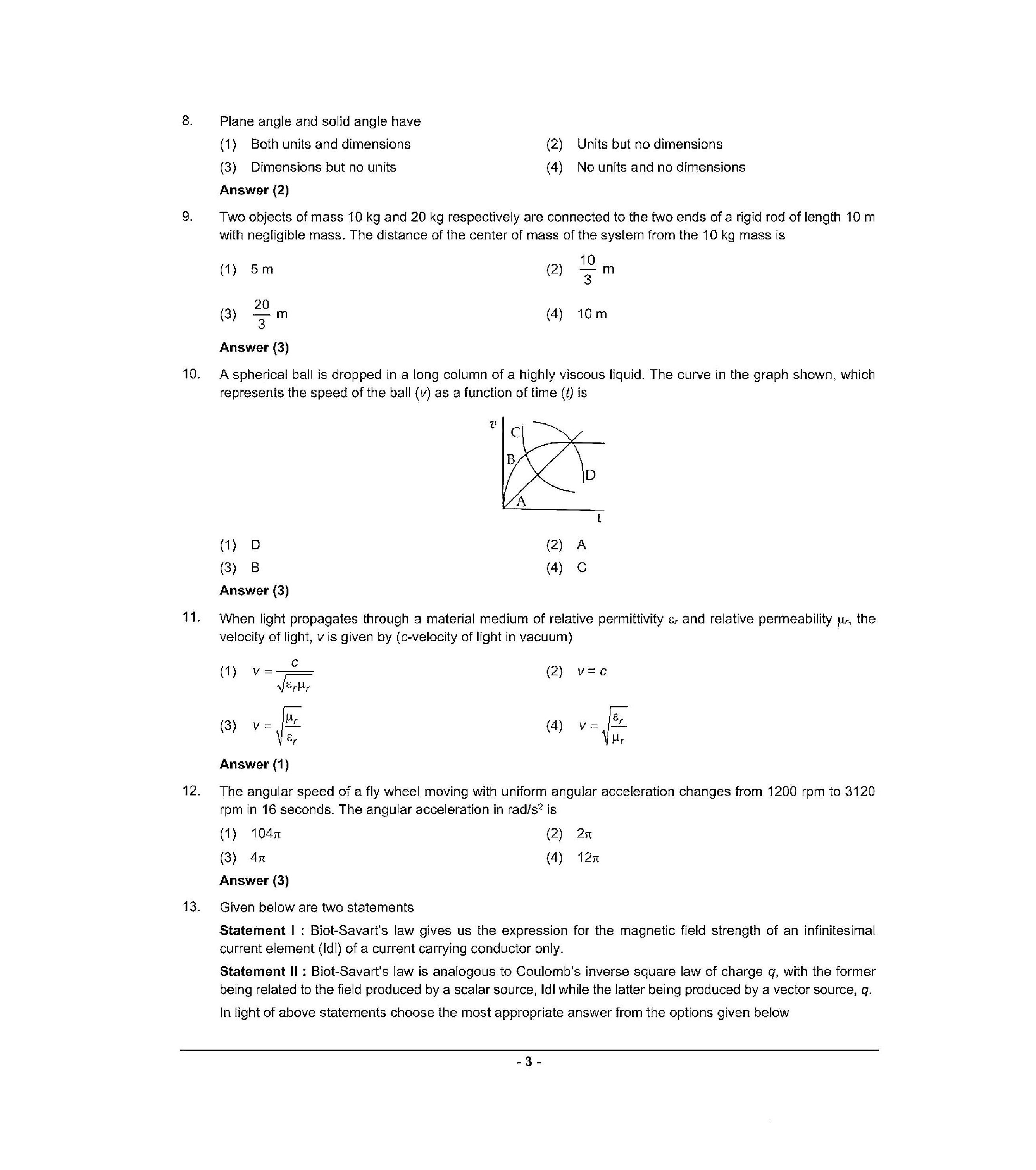 NEET 2022 Question Paper with Answer key (R1) - Page 3