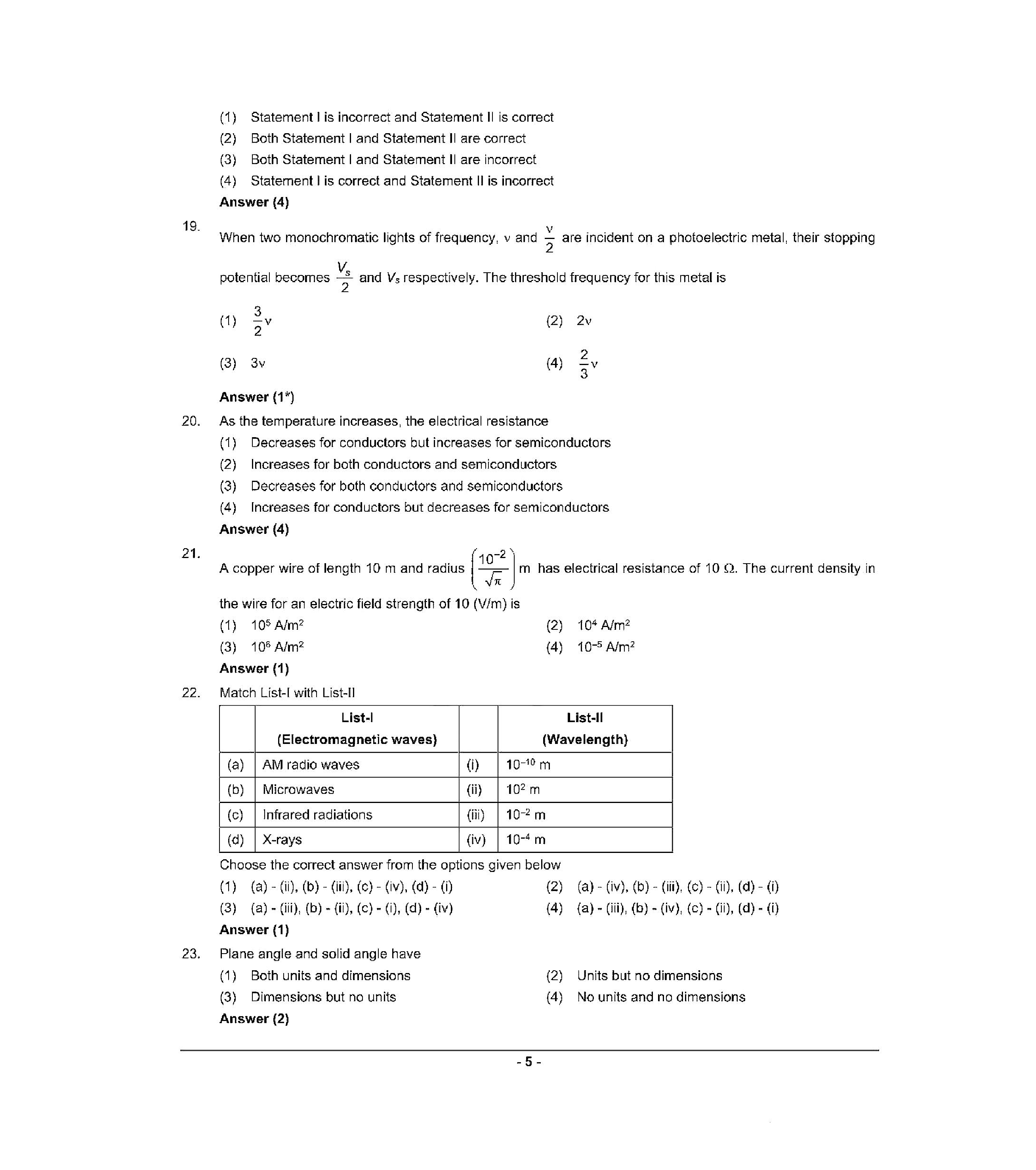 NEET 2022 Question Paper with Answer key (R2) - Page 5
