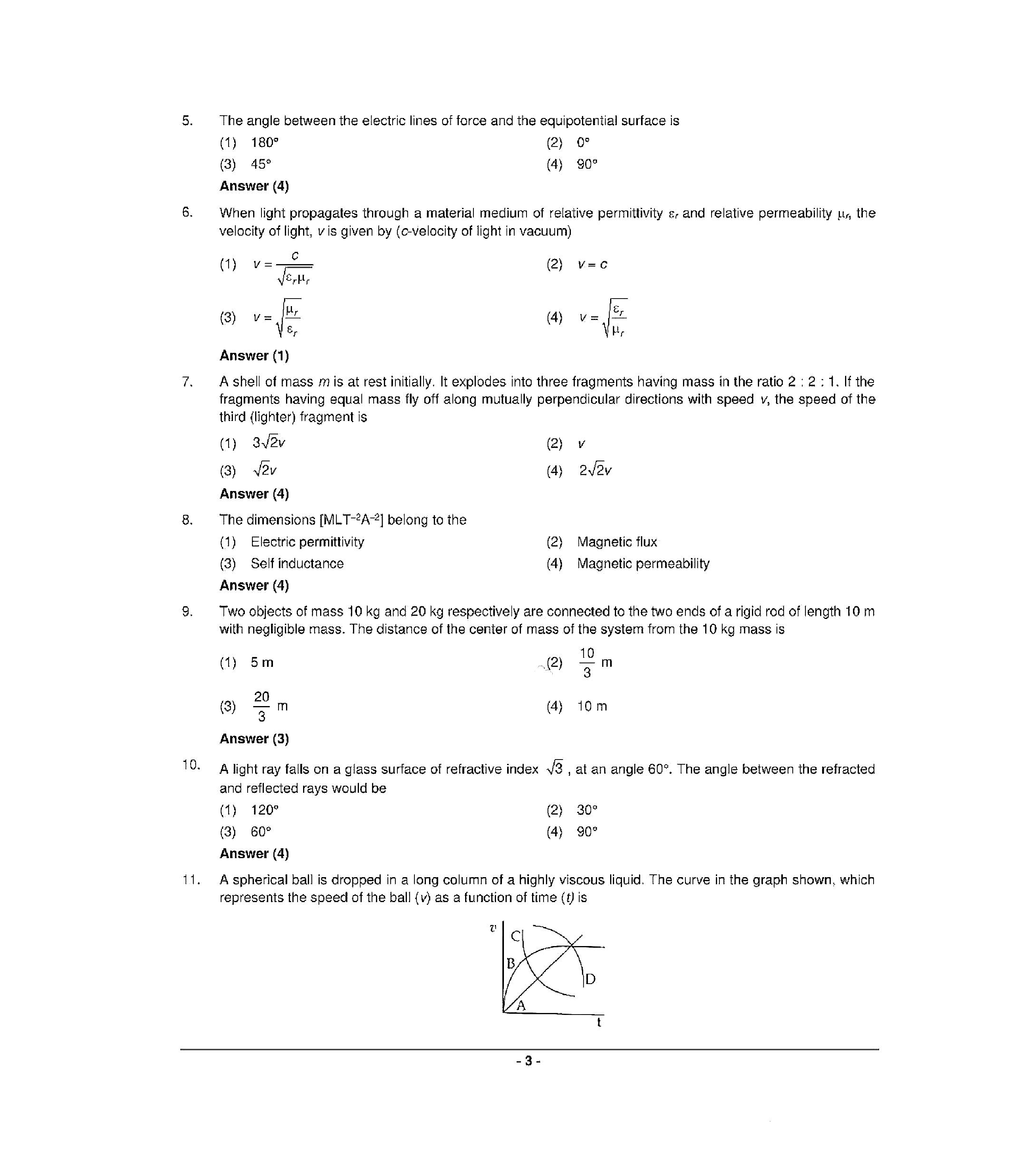 NEET 2022 Question Paper with Answer key (R3) - Page 3