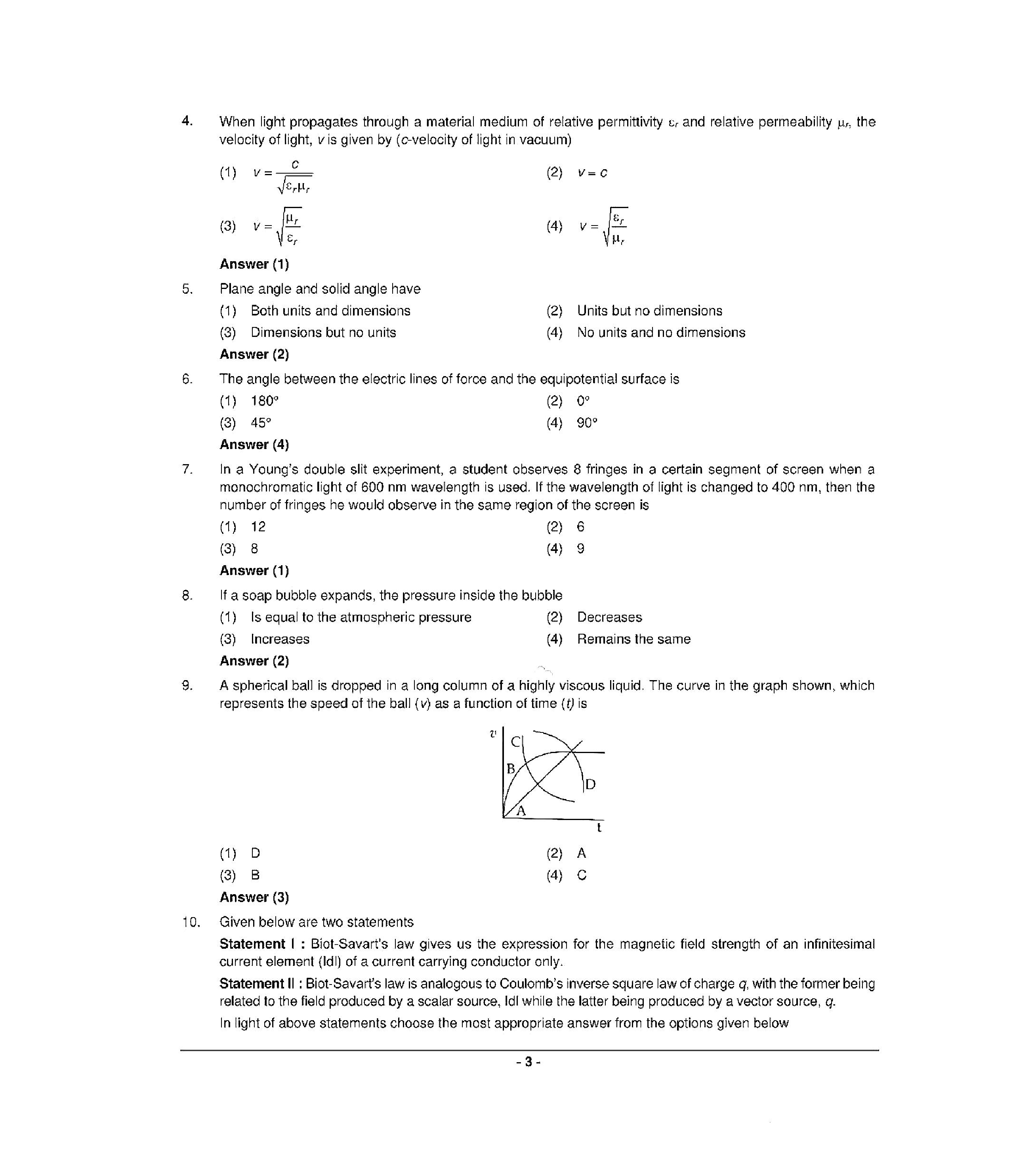 NEET 2022 Question Paper with Answer key (R4) - Page 3