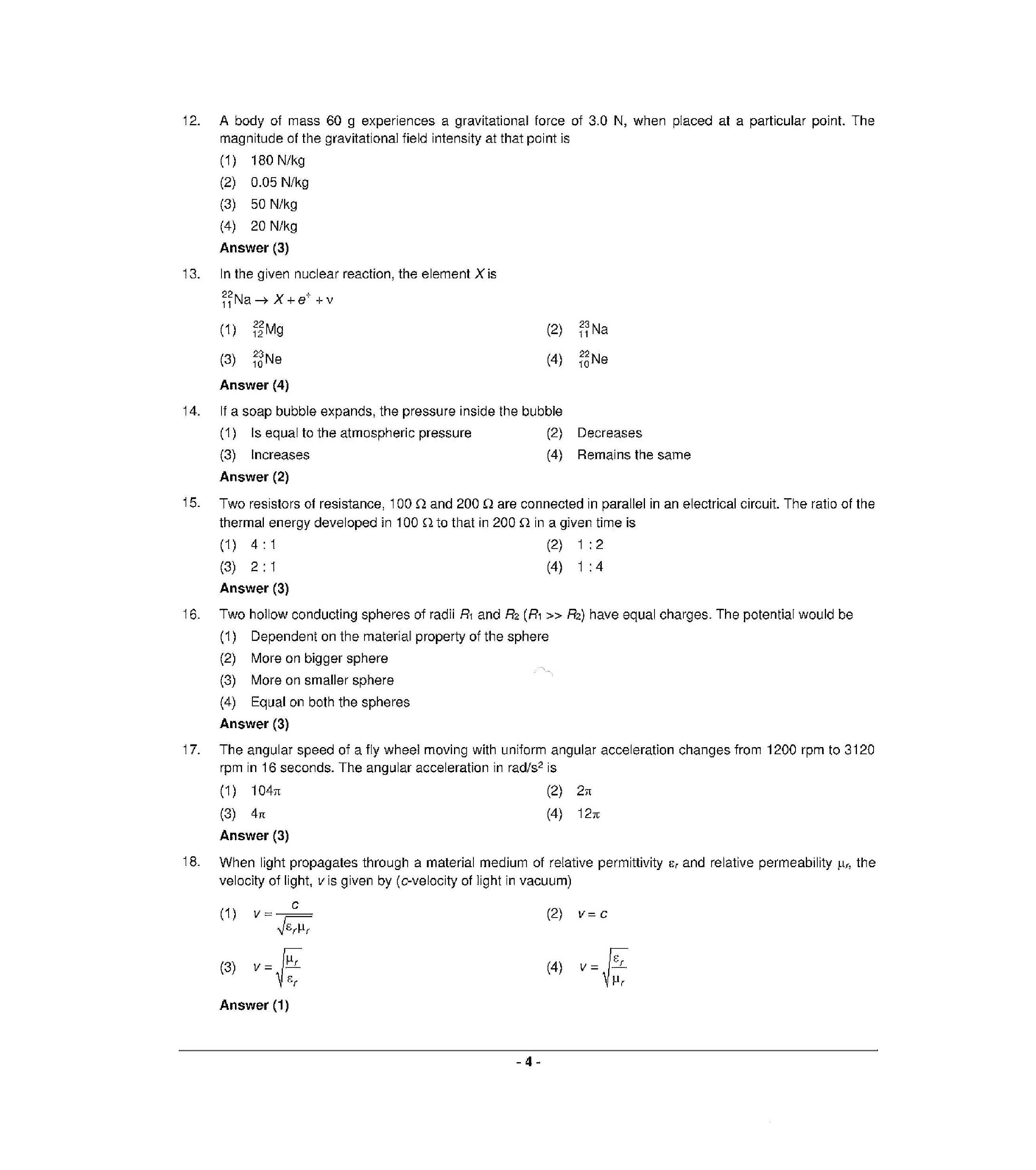 NEET 2022 Question Paper with Answer key (R5) - Page 4