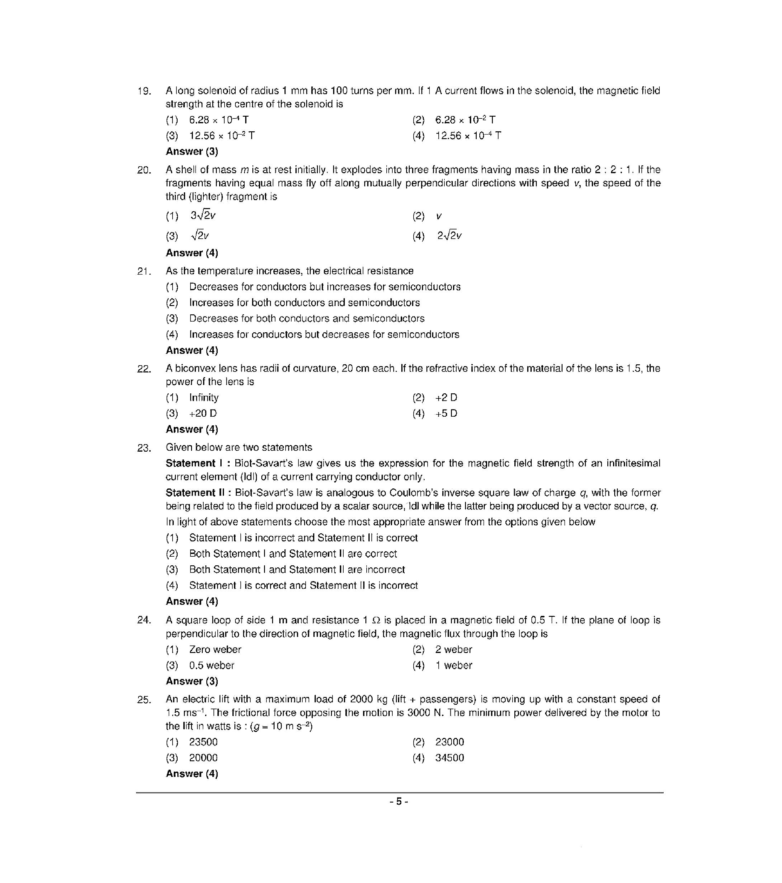 NEET 2022 Question Paper with Answer key (R5) - Page 5