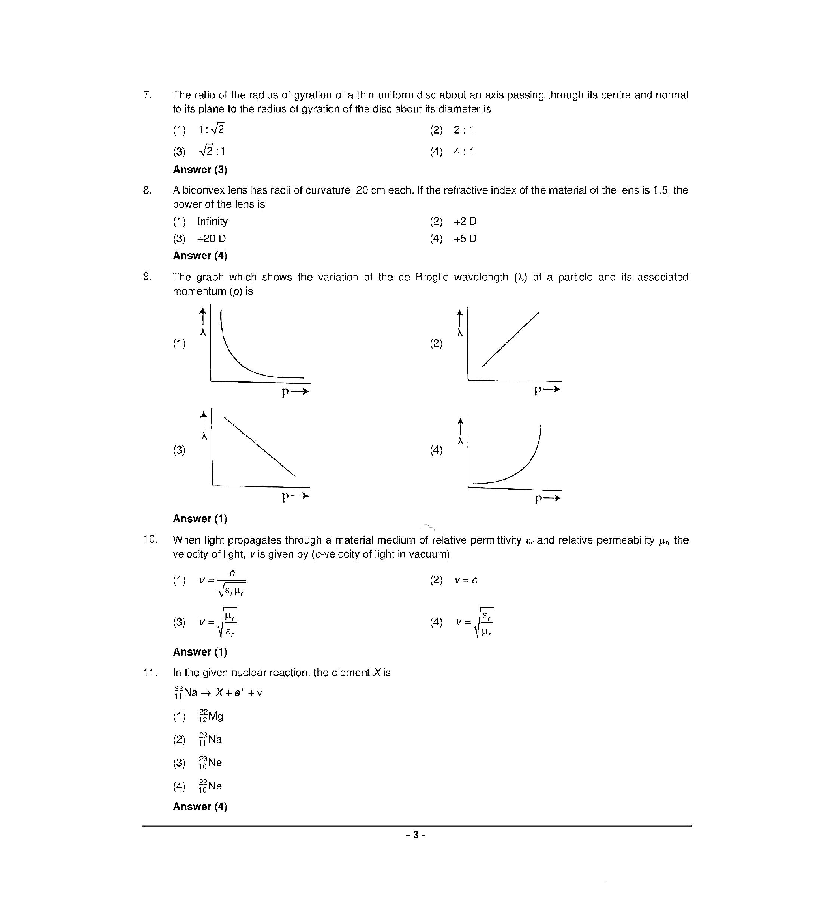 NEET 2022 Question Paper with Answer key (R6) - Page 3