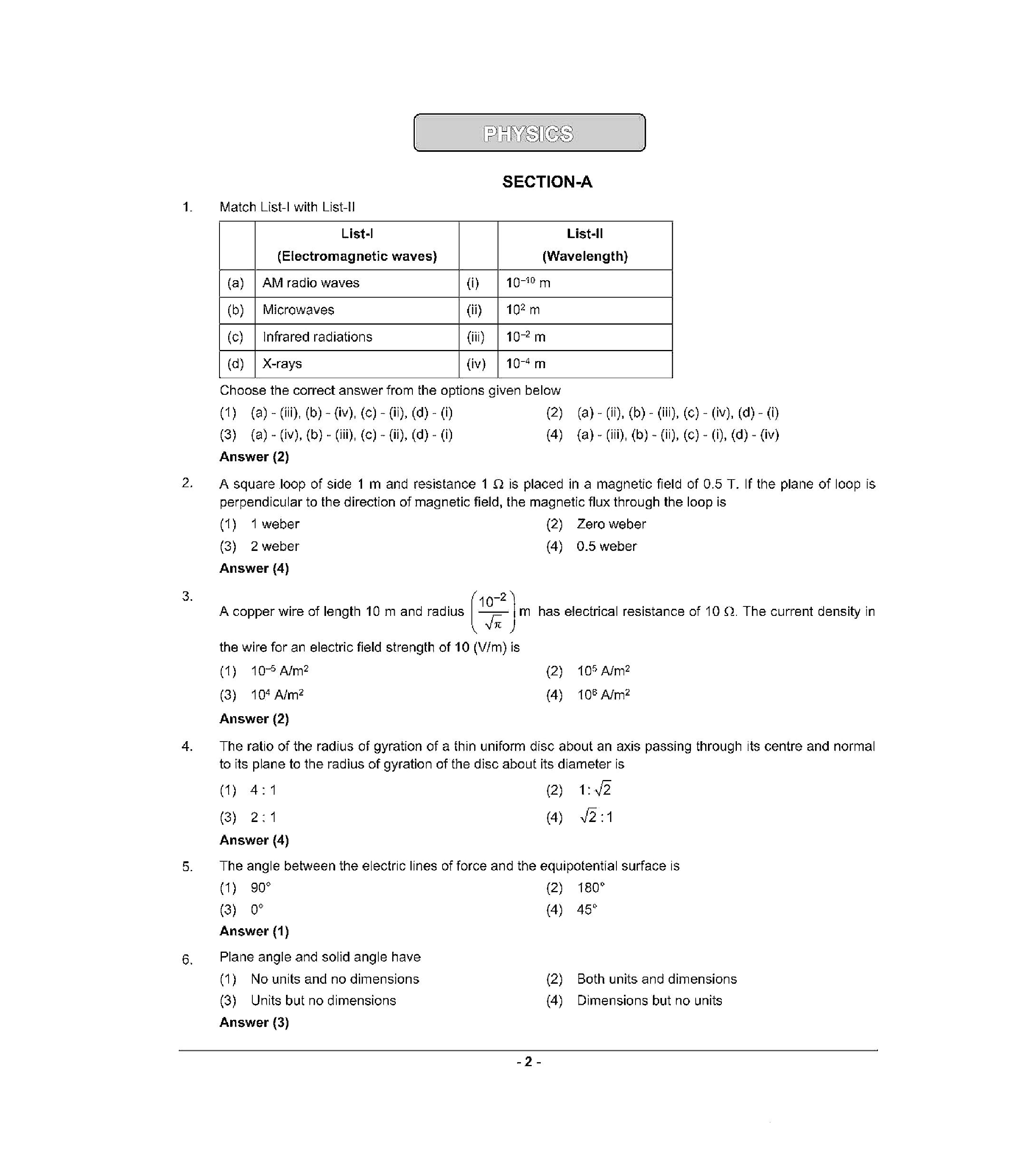 NEET 2022 Question Paper with Answer key (S1) - Page 2