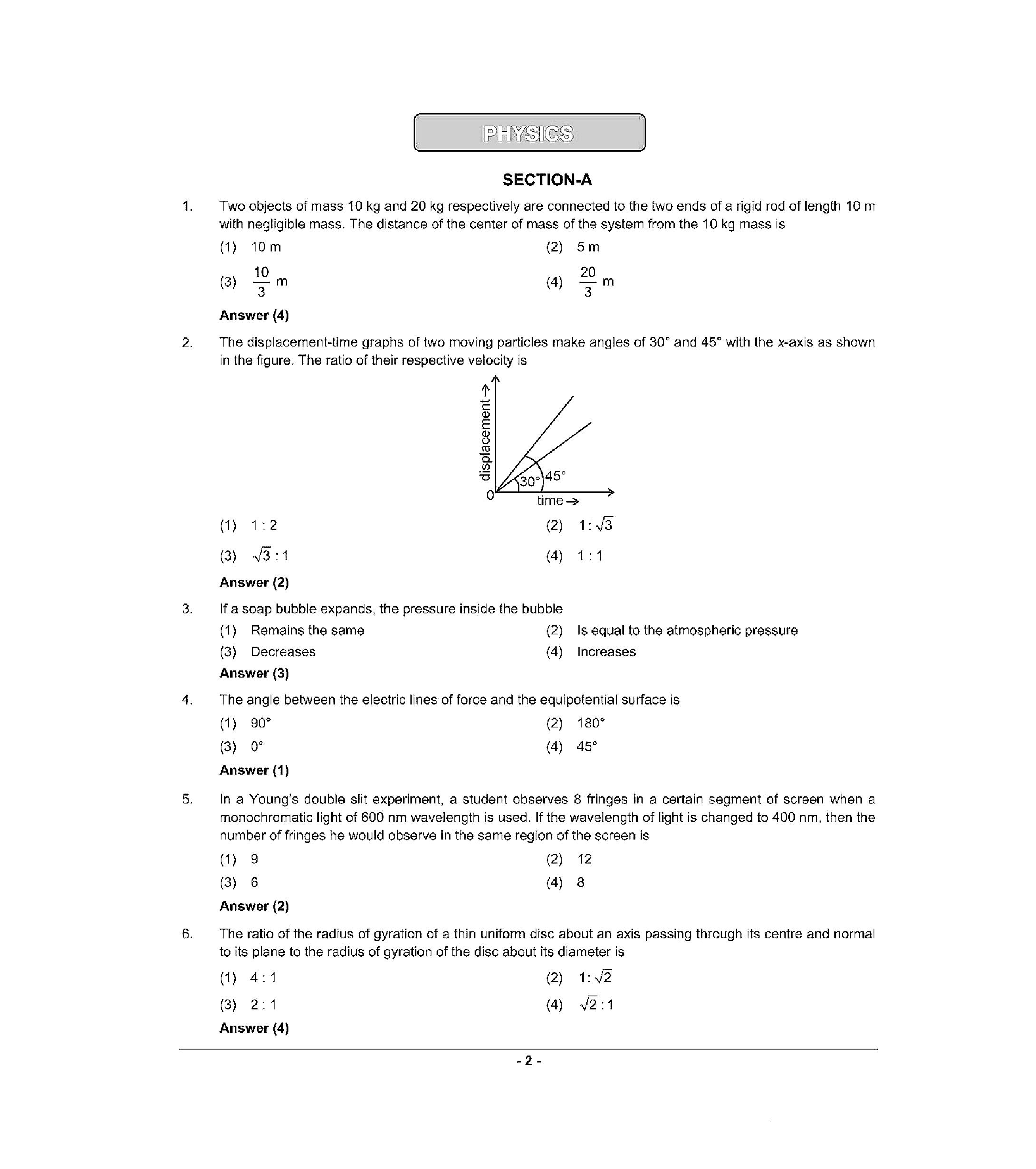 NEET 2022 Question Paper with Answer key (S2) - Page 2