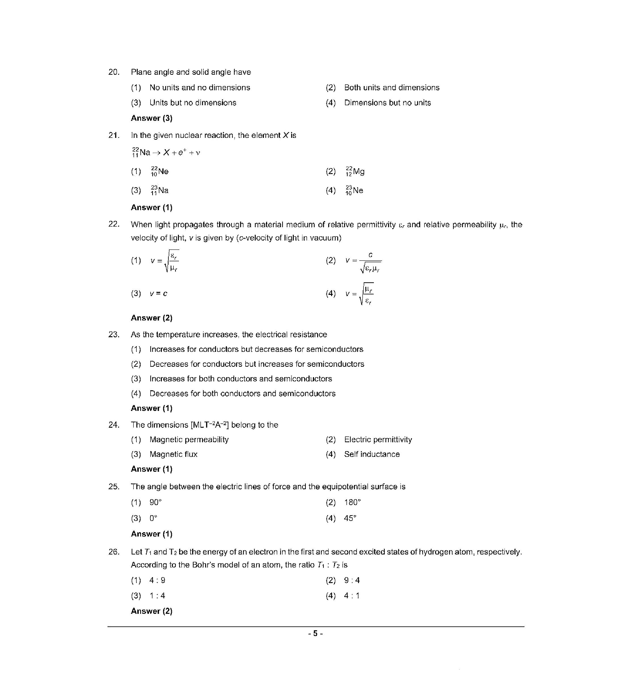 NEET 2022 Question Paper with Answer key (S3) - Page 5