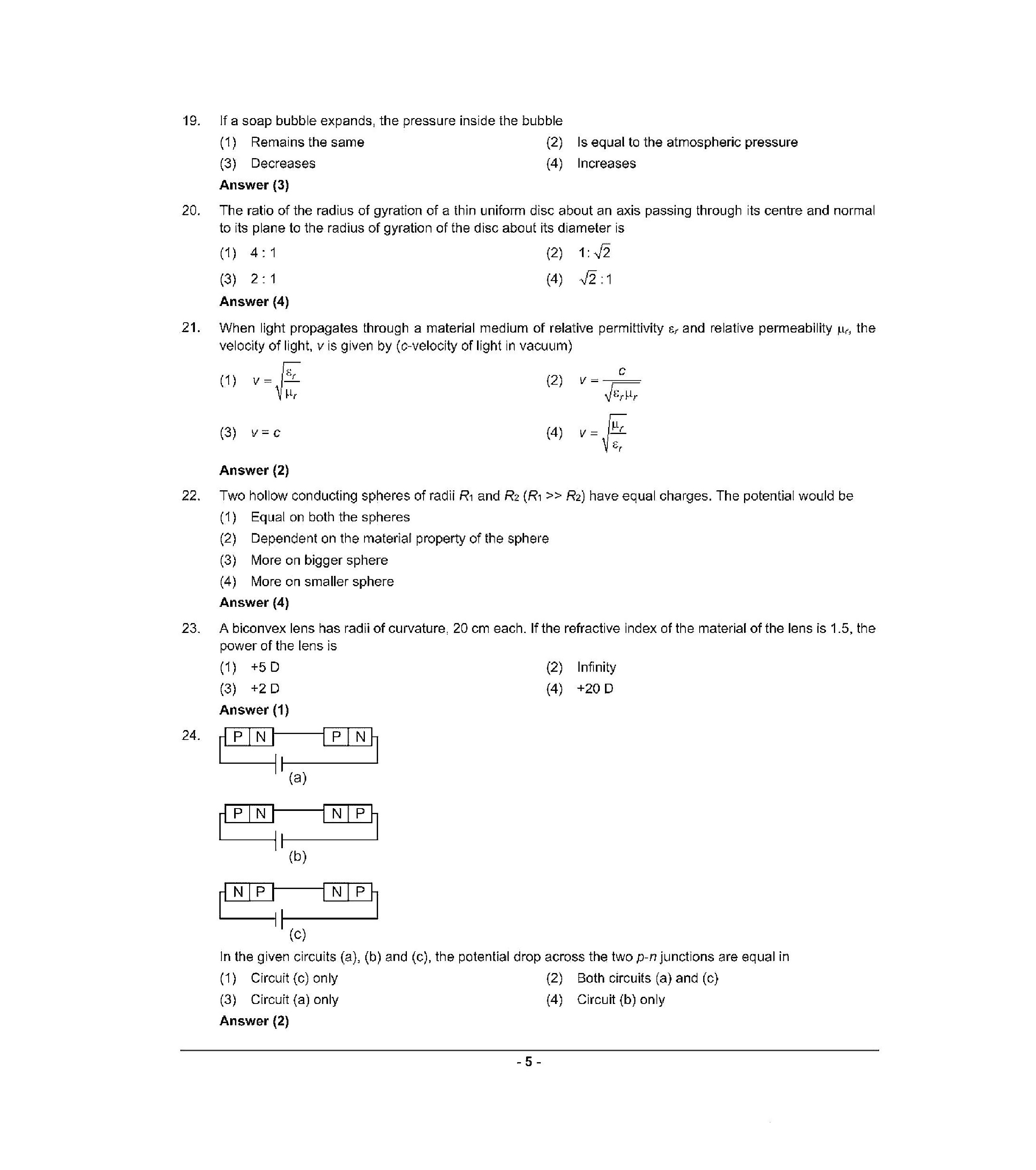 NEET 2022 Question Paper with Answer key (S6) - Page 5