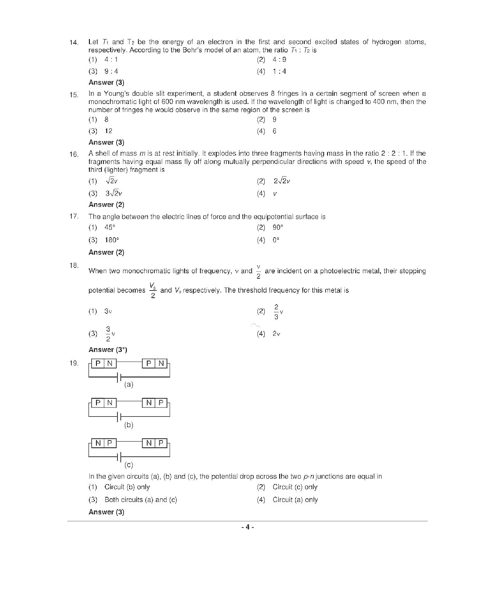 NEET 2022 Question Paper with Answer key (T4) - Page 4