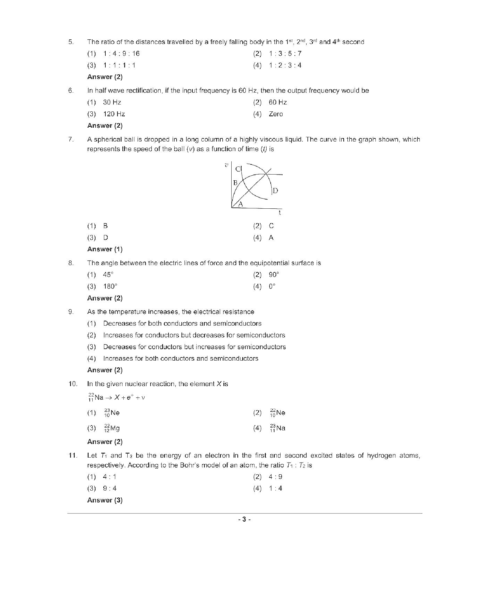 NEET 2022 Question Paper with Answer key (T6) - Page 3