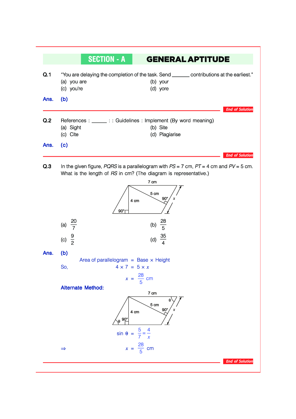 GATE  Previous Year Solved Papers for Chemical Engineering 2023 - Page 2