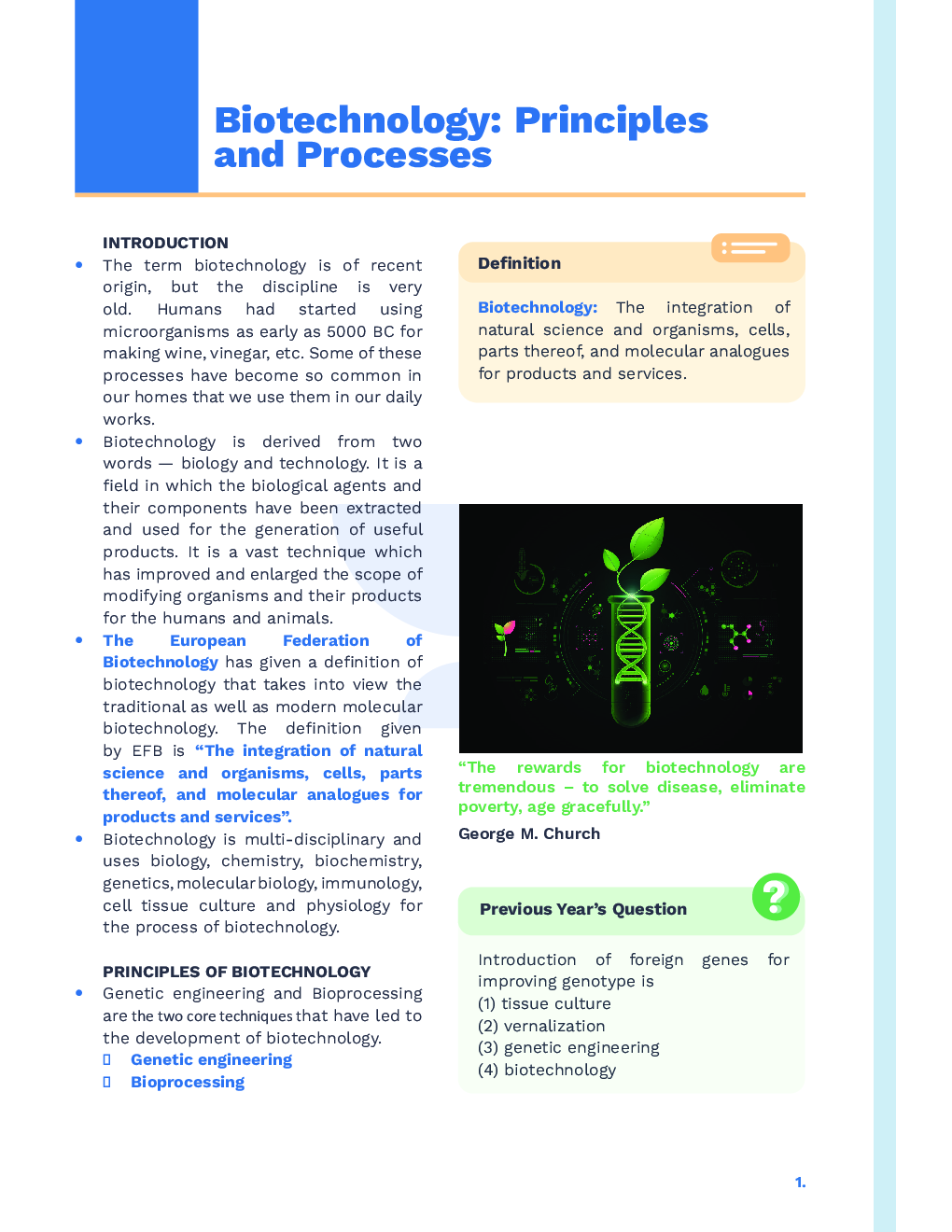 Study Notes for NEET Biology Biotechnology Principles And Processes 2023 - Page 2