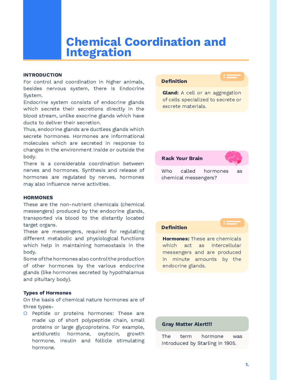 Study Notes for NEET Biology Chemical Coordination And Integration 2023 - Page 2