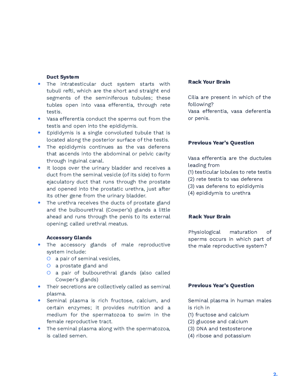 Study Notes for NEET Biology Human Reproduction 2023 - Page 3