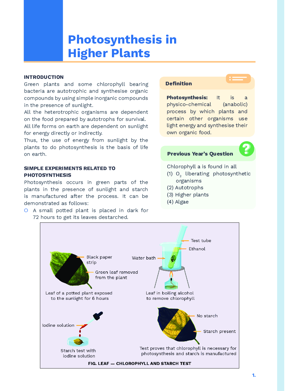 Study Notes for NEET Biology Photosynthesis In Higher Plants 2023 - Page 2
