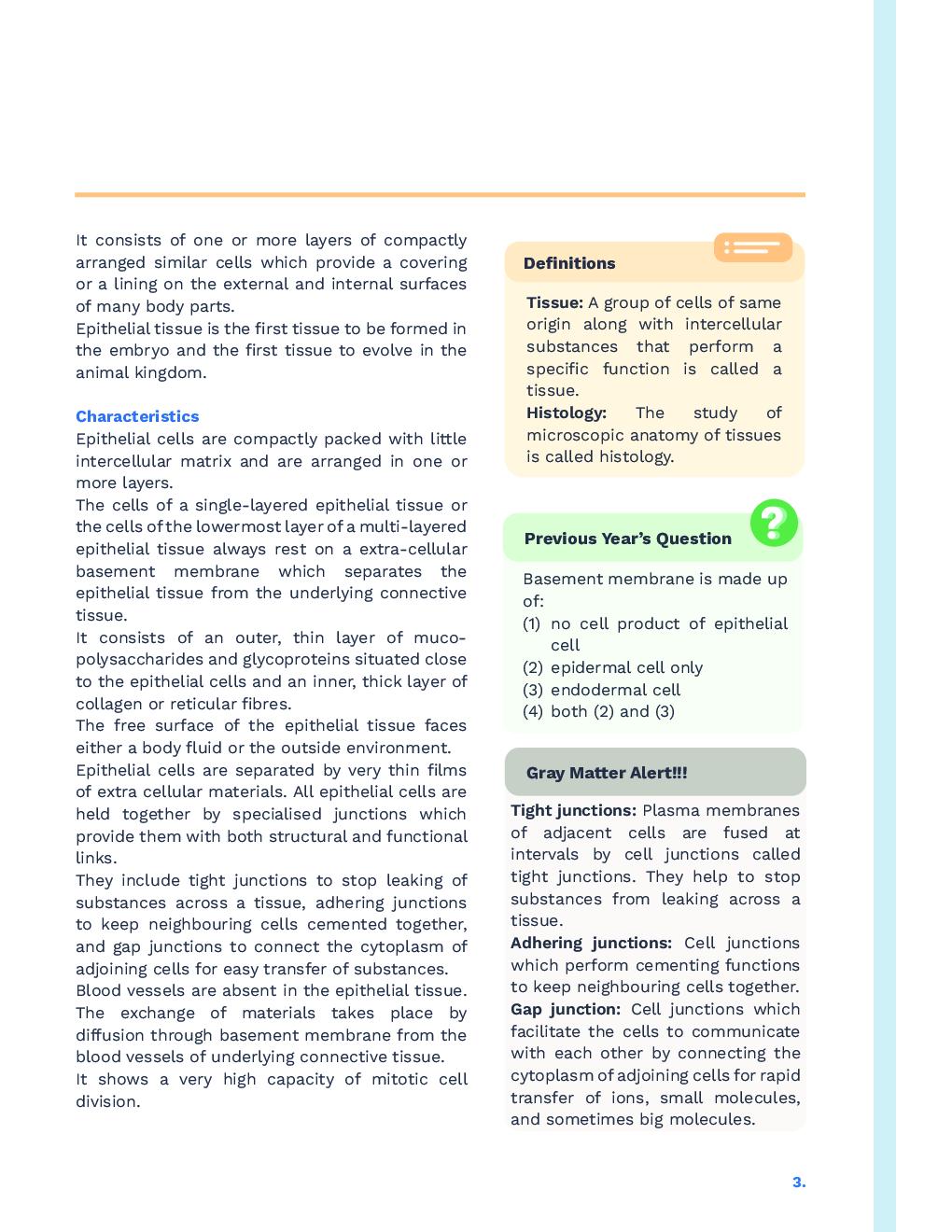 Study Notes for NEET Biology Structural Organisation In Animals 2023 - Page 4