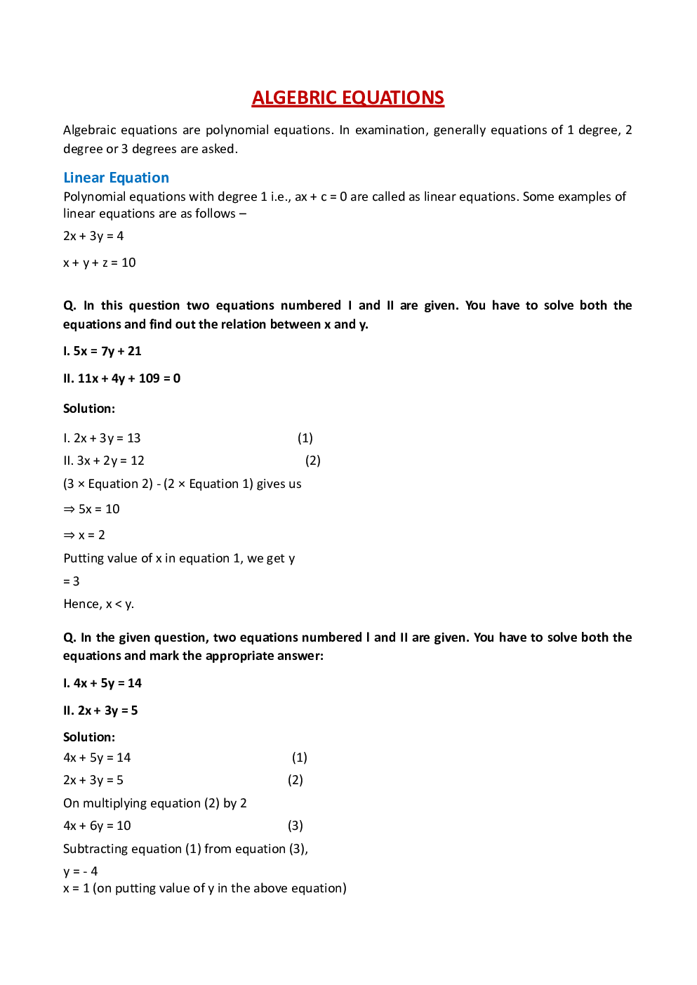 Mathematics Study Notes For NDA Exam - Page 2