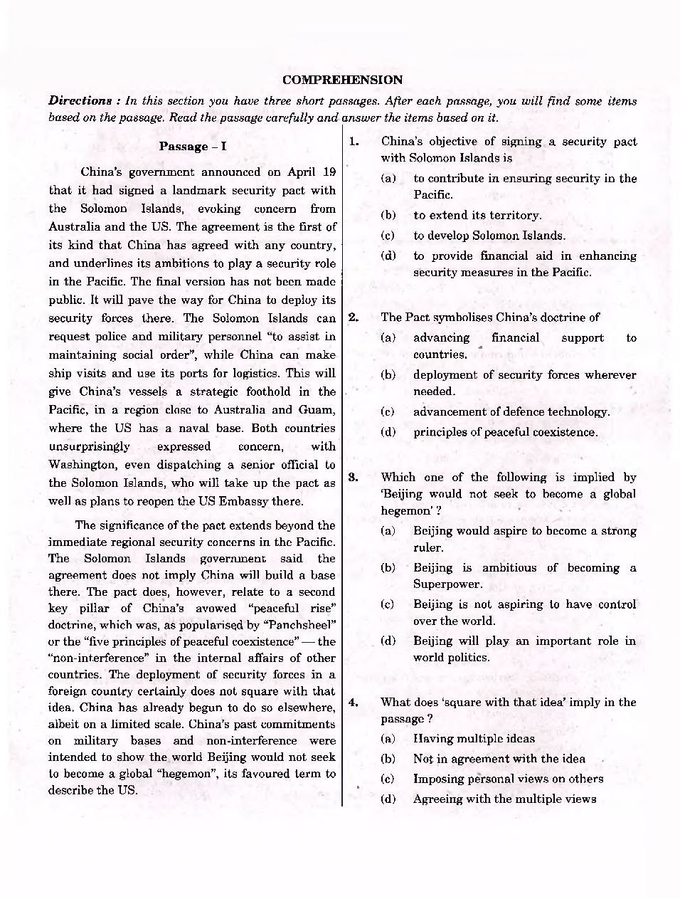 CDS 2022 Previous Year Question Paper-II English - Page 3