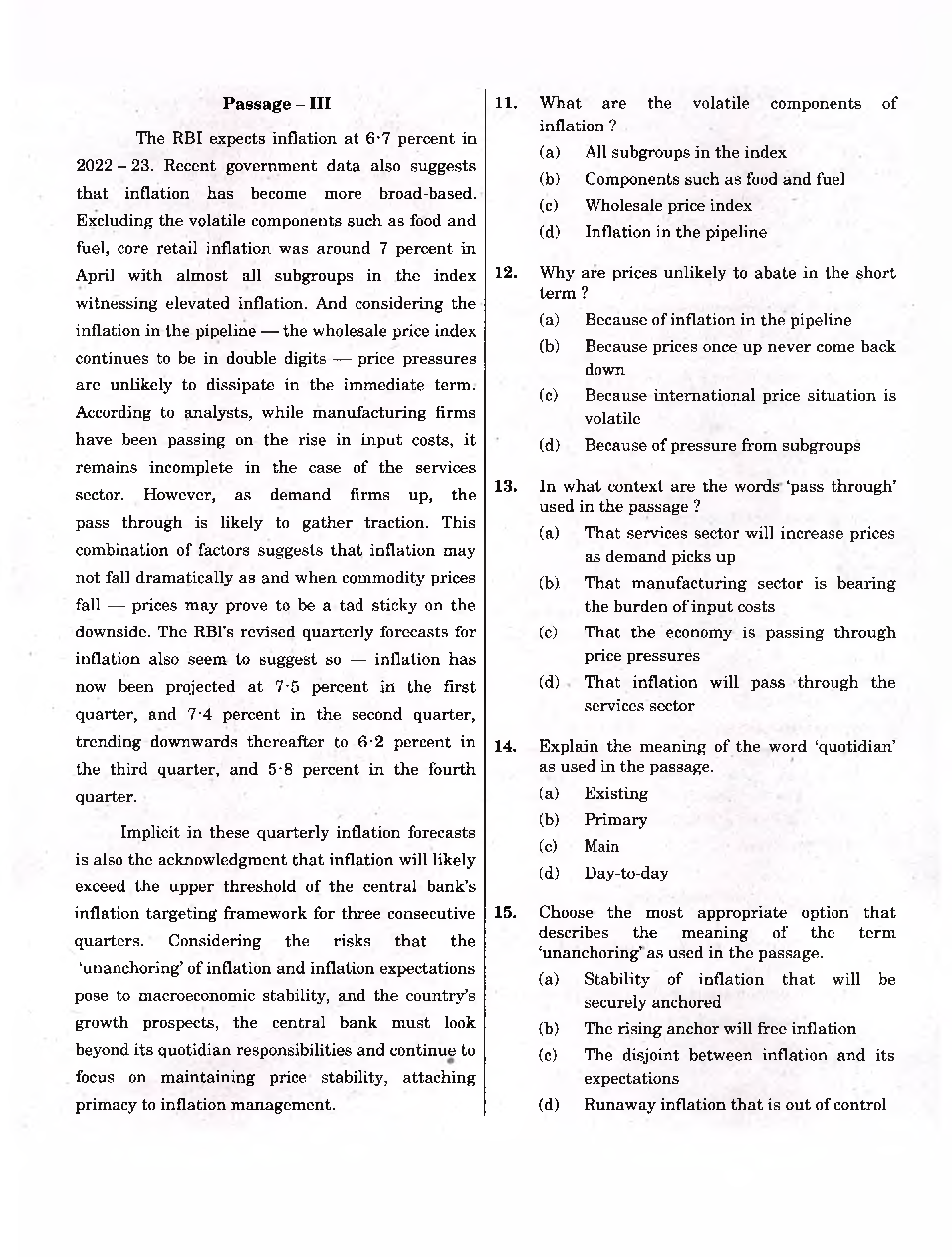 CDS 2022 Previous Year Question Paper-II English - Page 5
