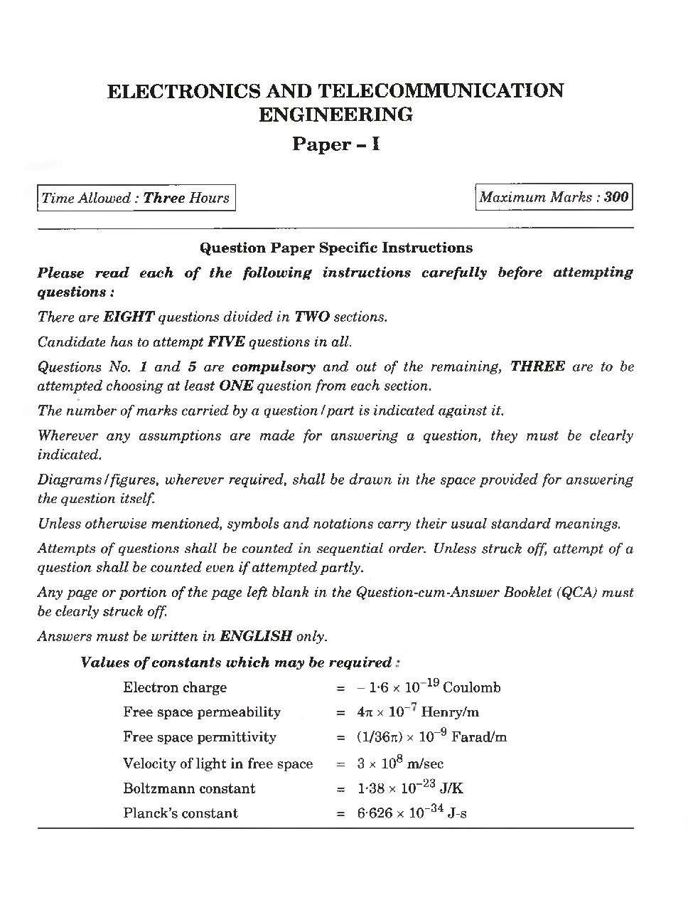 IES Mains Electronics And Telecommunication Engineering Previous Year Paper-I 2021 - Page 2