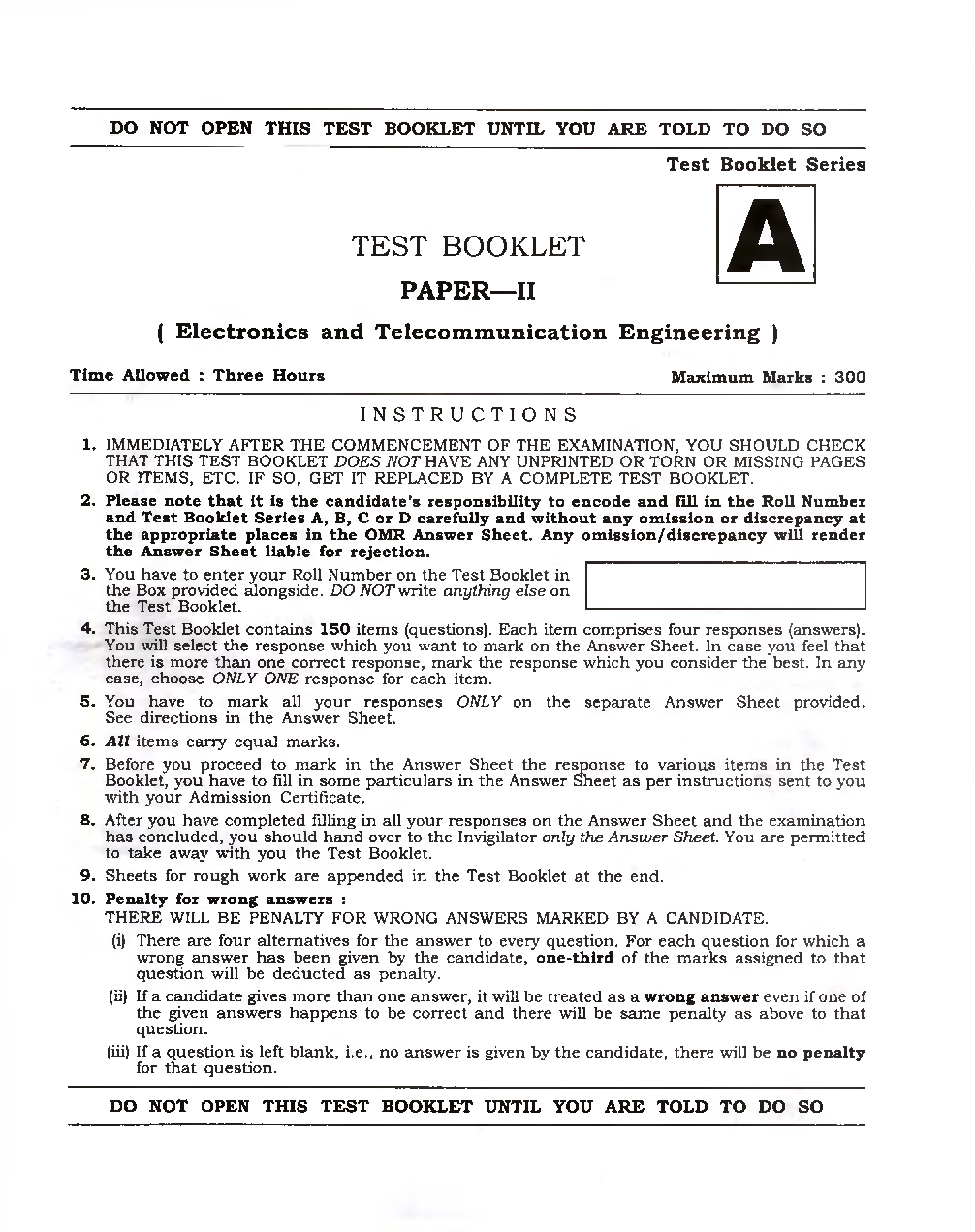 IES Prelims Electronics And Telecommunication Engineering Previous Year Paper-II 2022 - Page 2