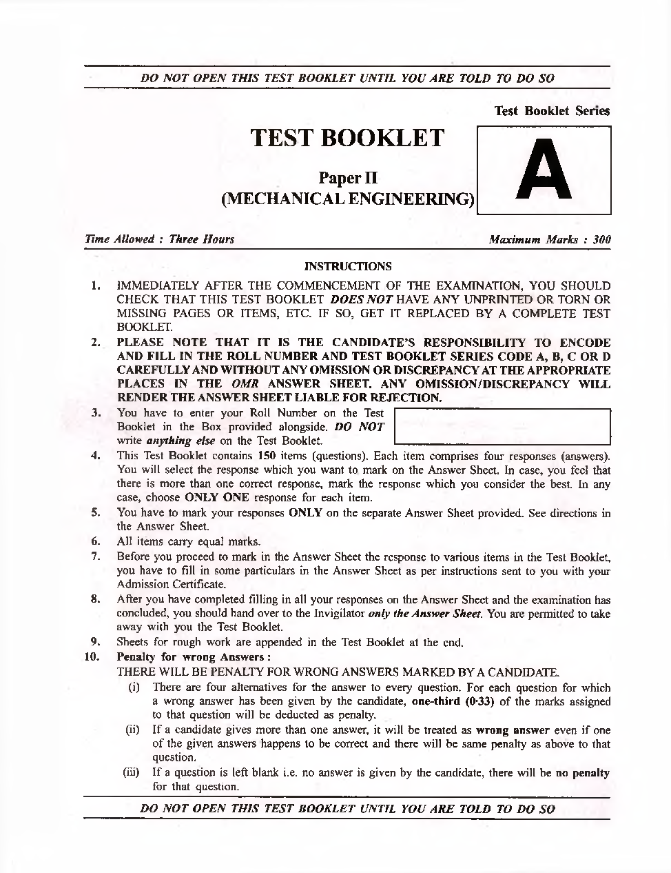 IES Prelims Mechanical Engineering Previous Year Question Paper-II 2022 - Page 2