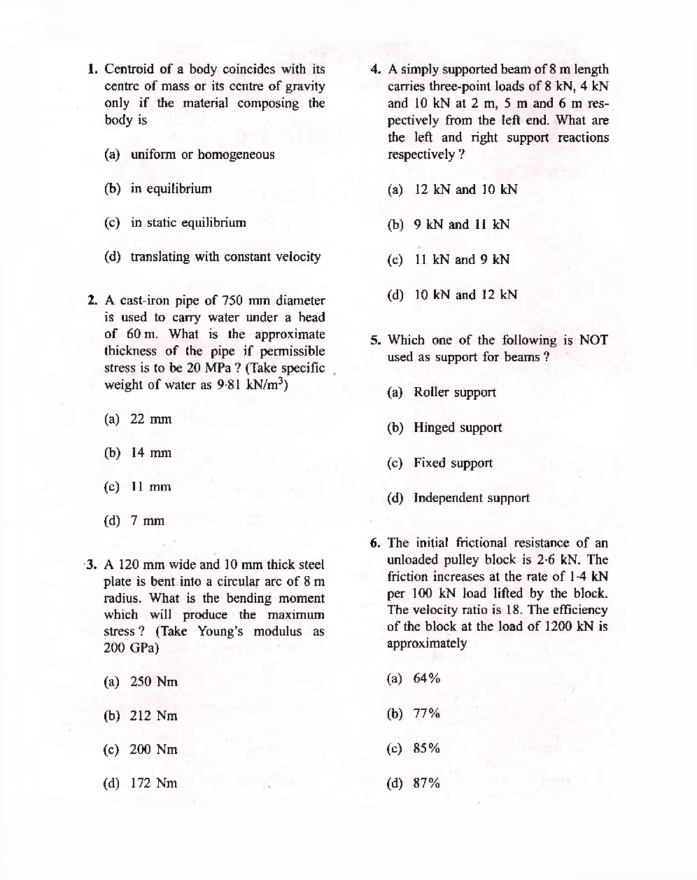 IES Prelims Mechanical Engineering Previous Year Question Paper-II 2022 - Page 3