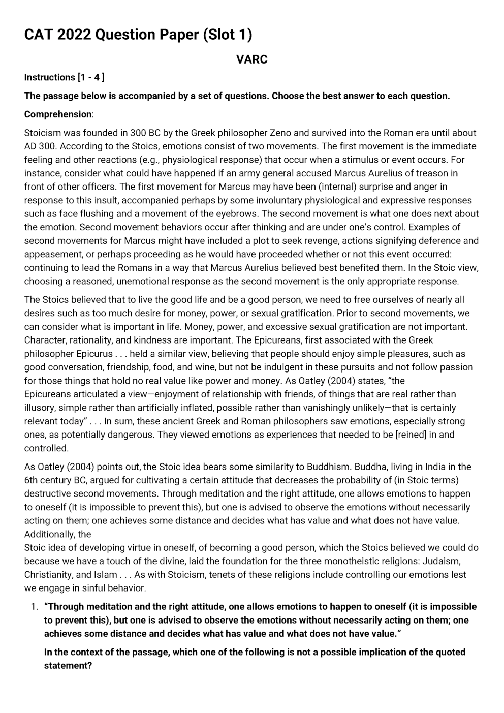 CAT 2022 Question Paper Slot-1 - Page 2