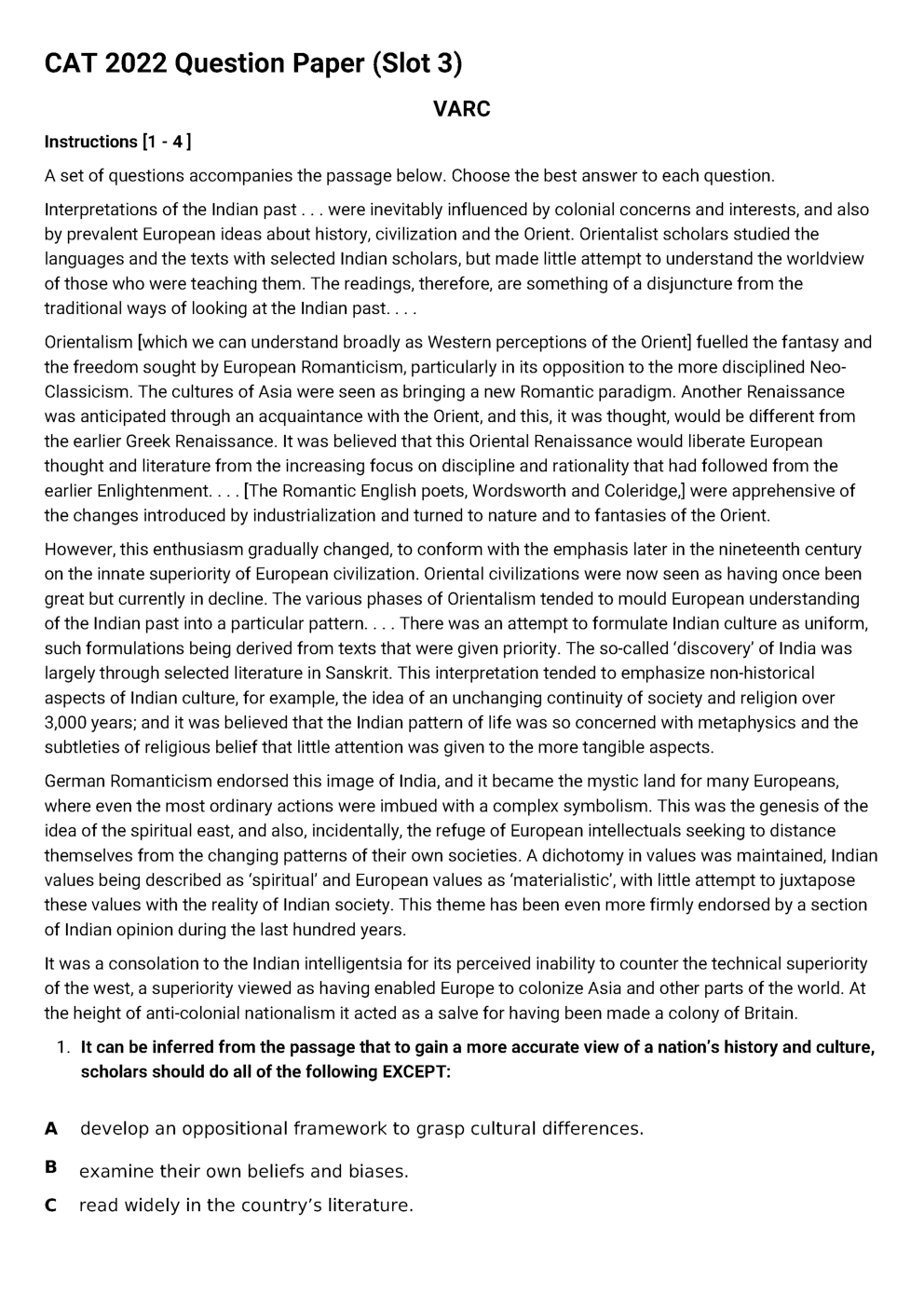 CAT 2022 Question Paper Slot-3 - Page 2