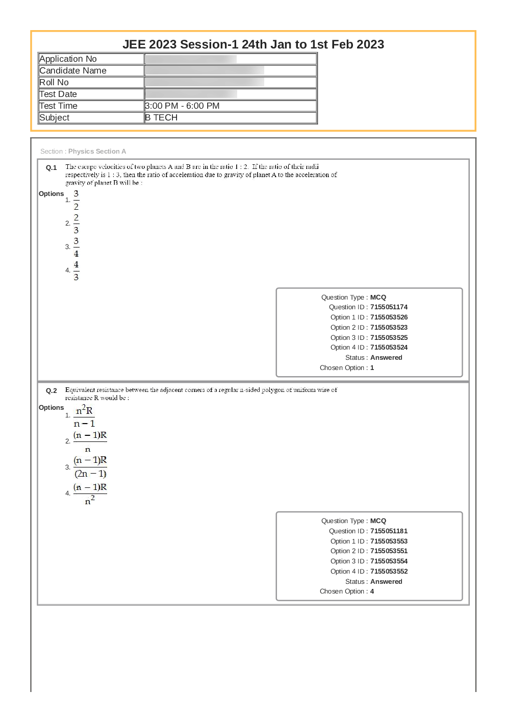 JEE Main 2023 1-February Shift-2 Question Paper With Ans Key Session-1 - Page 2