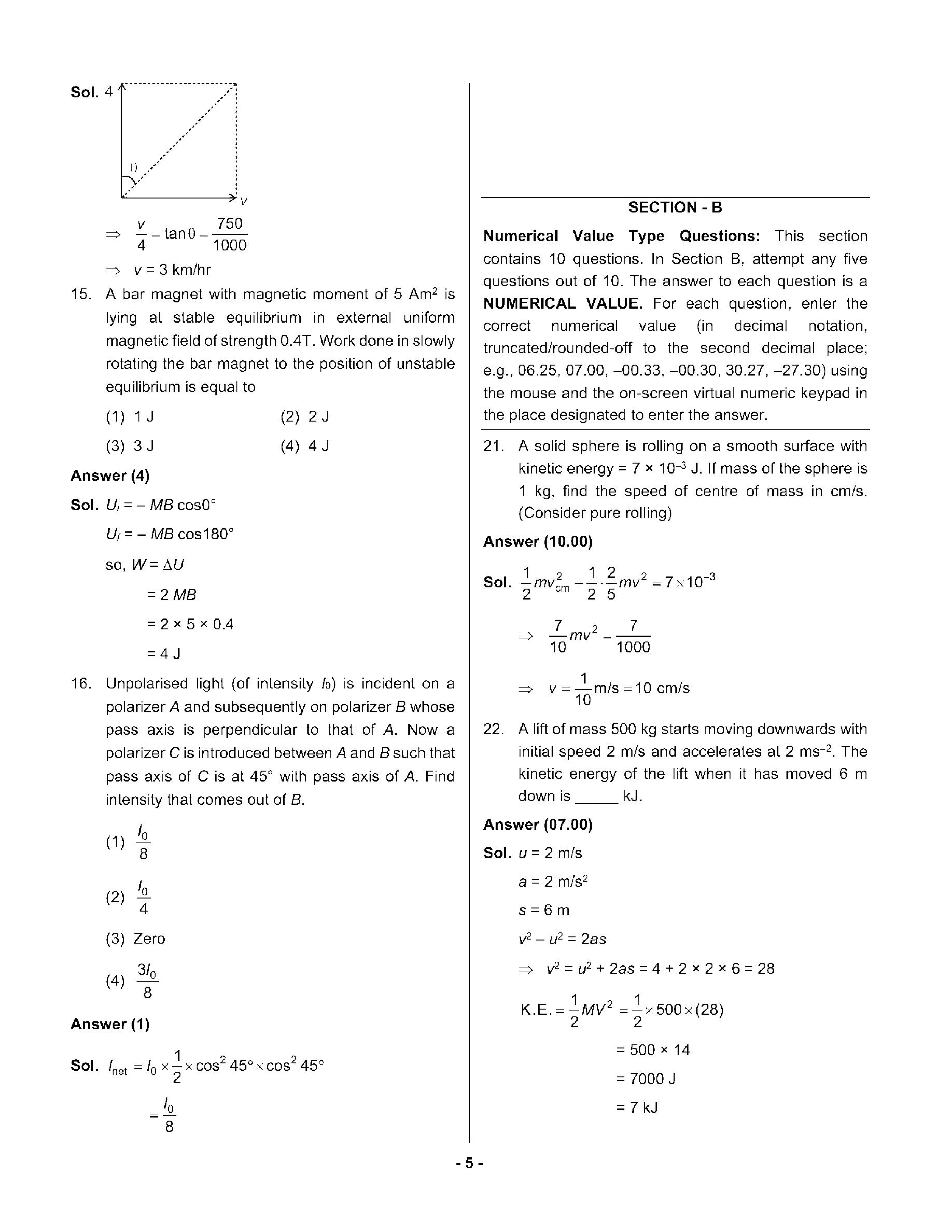 JEE Main-2023 31-January Shift-1 Question Paper With Ans Key Session-1 - Page 5