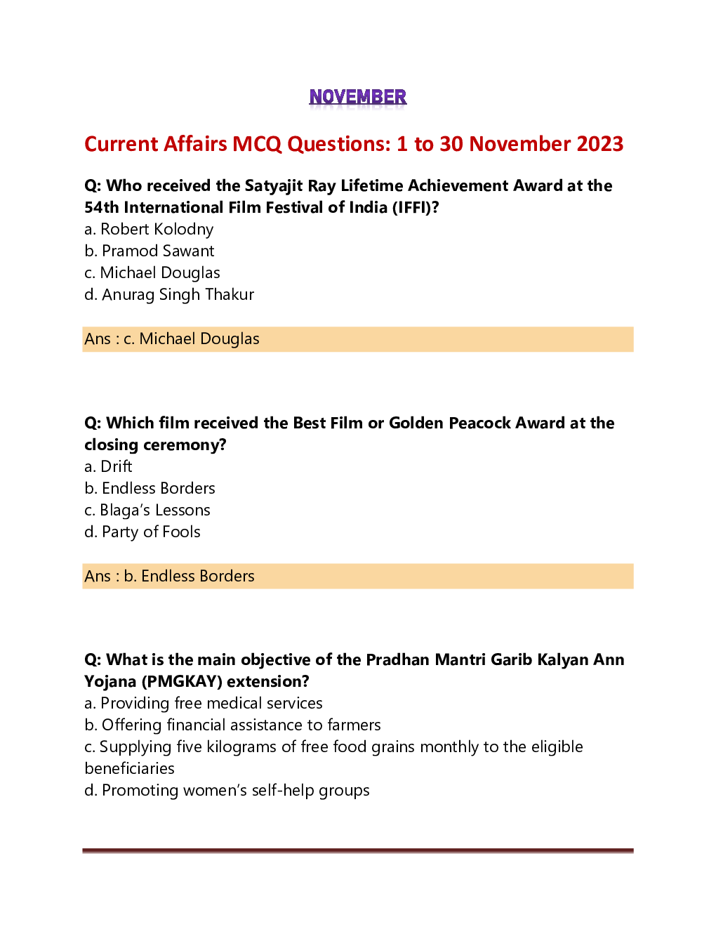 Current Affairs November  2023 - Page 2