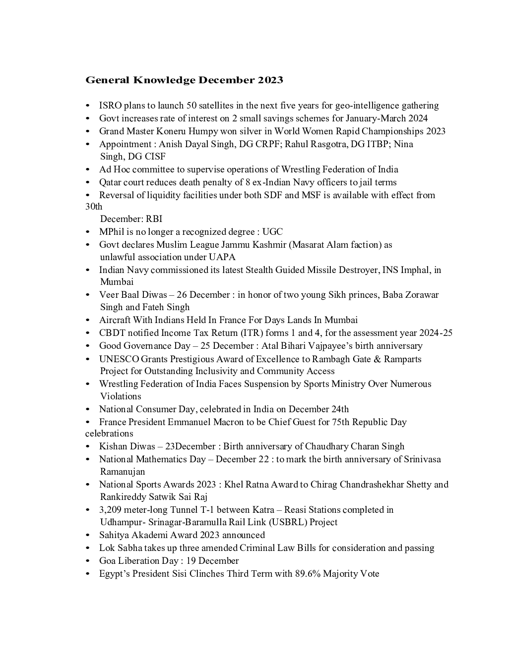 General Knowledge December  2023 - Page 2