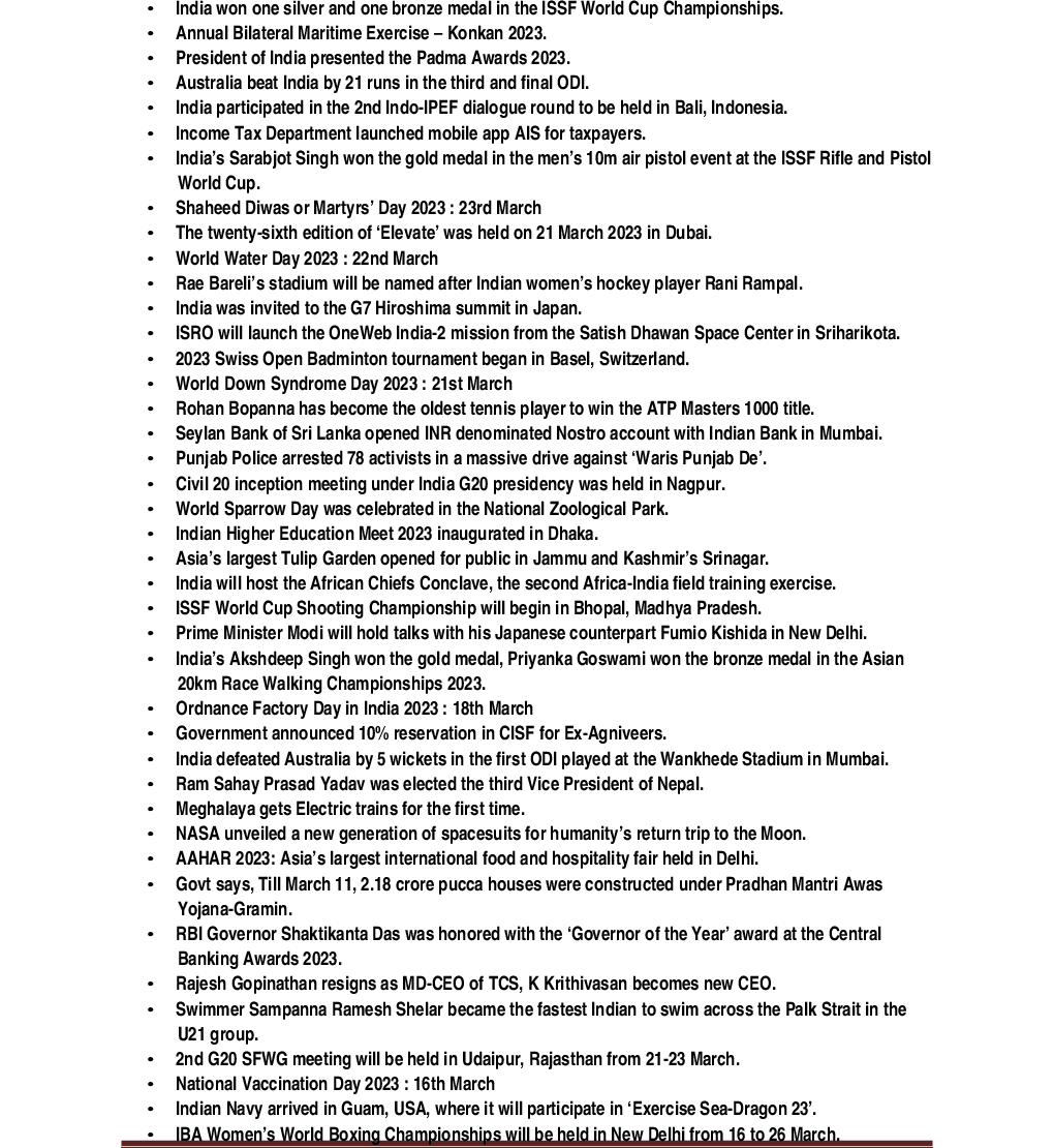  General Knowledge  March  2023  - Page 3