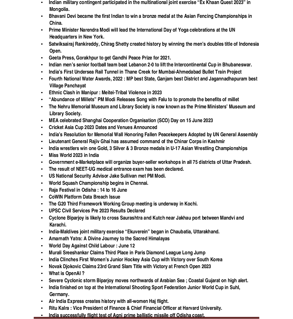  General Knowledge  June  2023  - Page 3