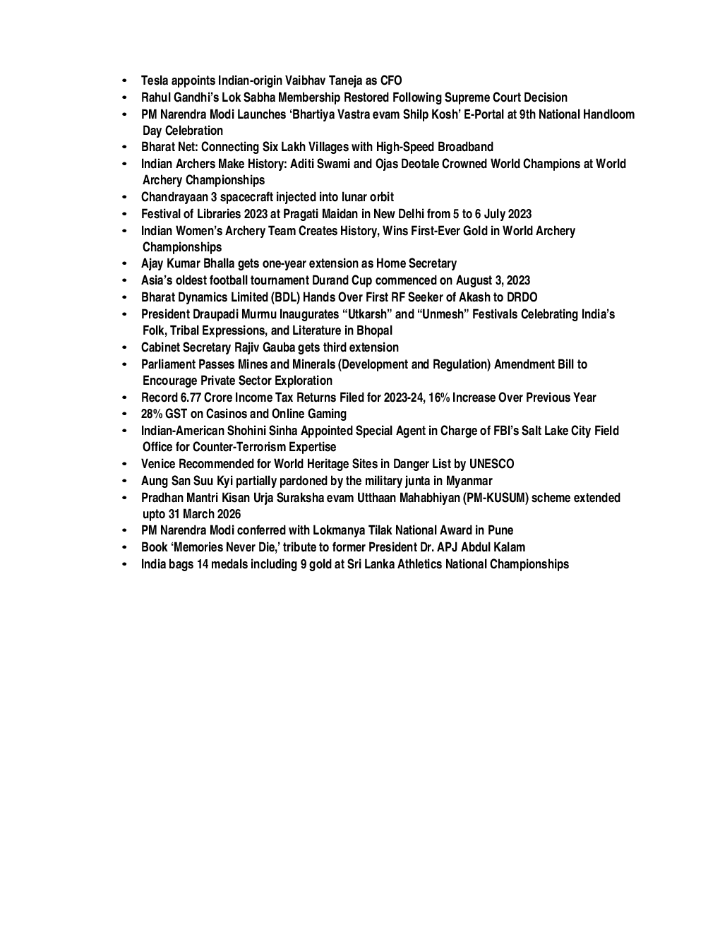  General Knowledge  August  2023  - Page 4