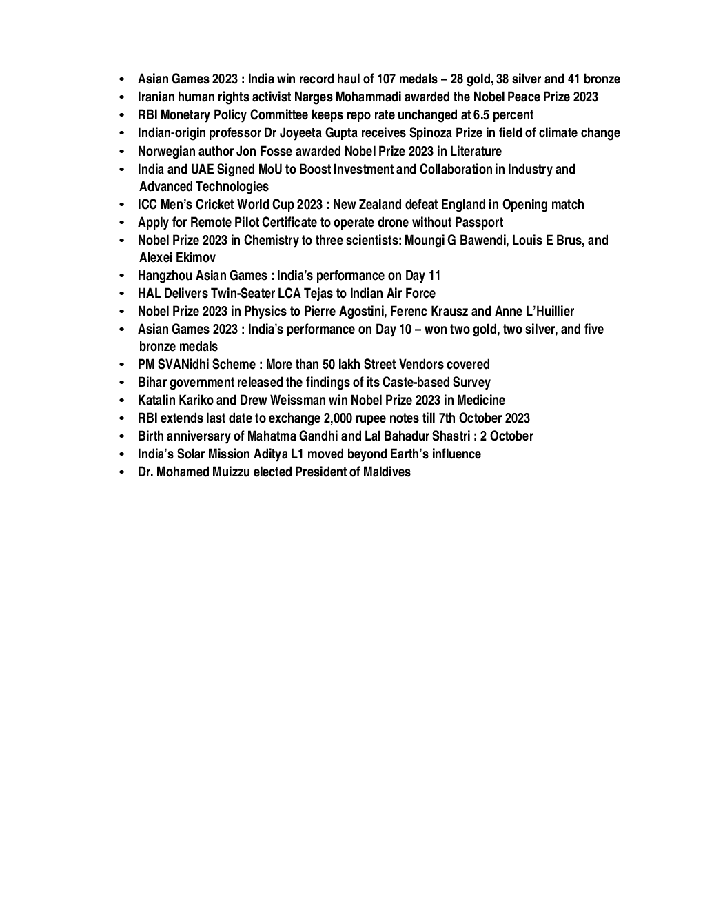  General Knowledge  October  2023  - Page 4