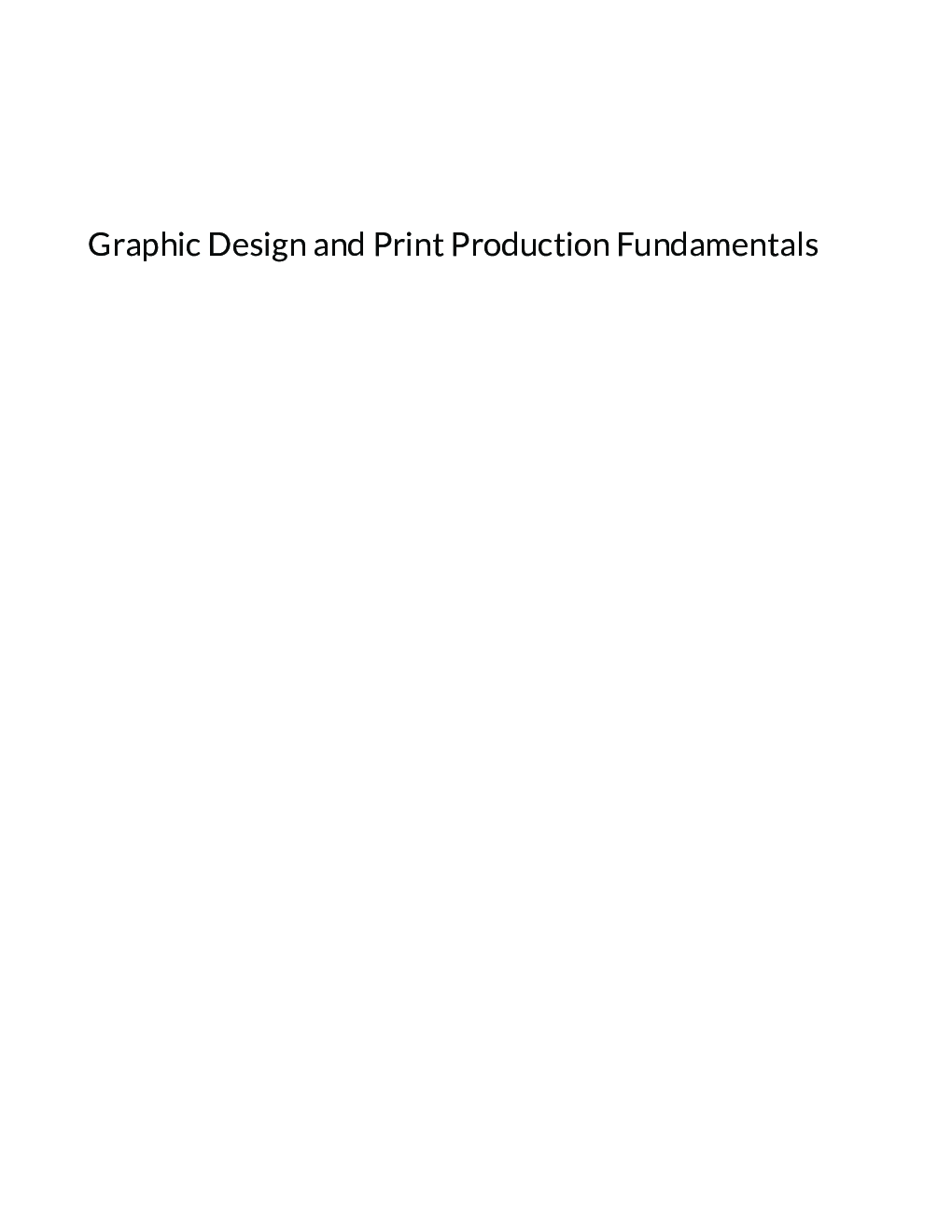 Graphic Design and Print Production Fundamentals - Page 1